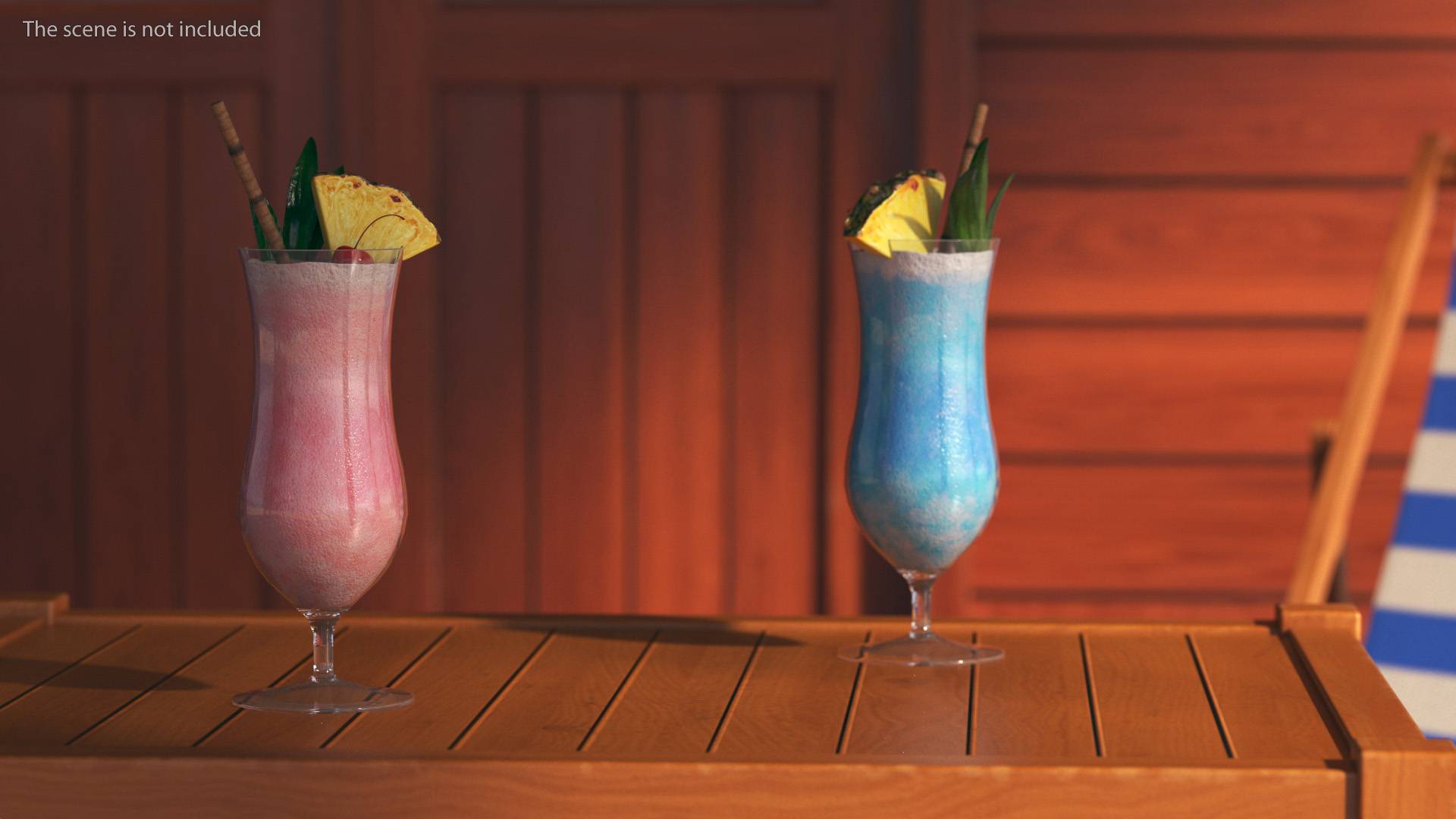 3D Beach Patio Chairs and Table model