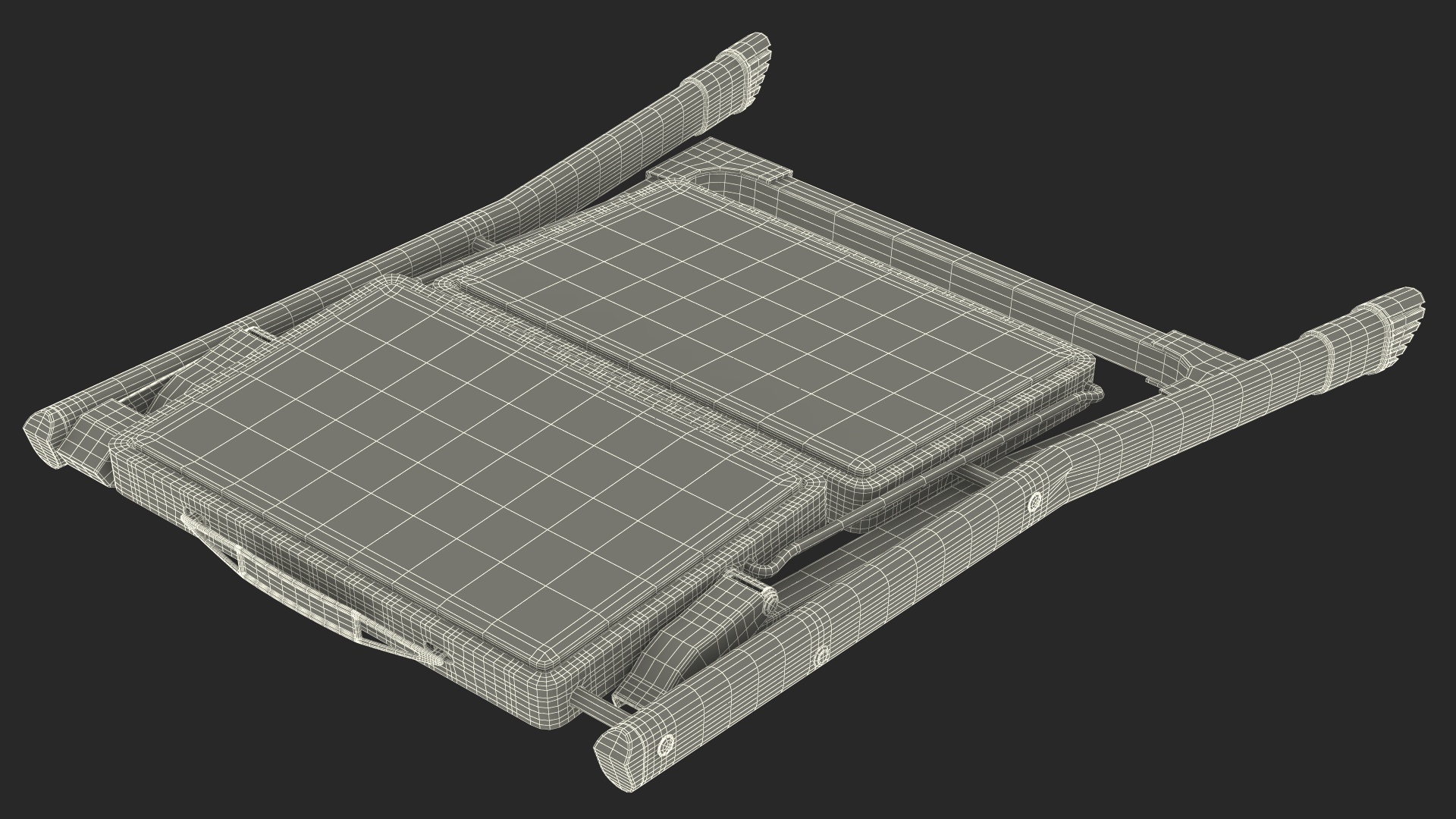 3D Blue Metallic Step Stool Rigged