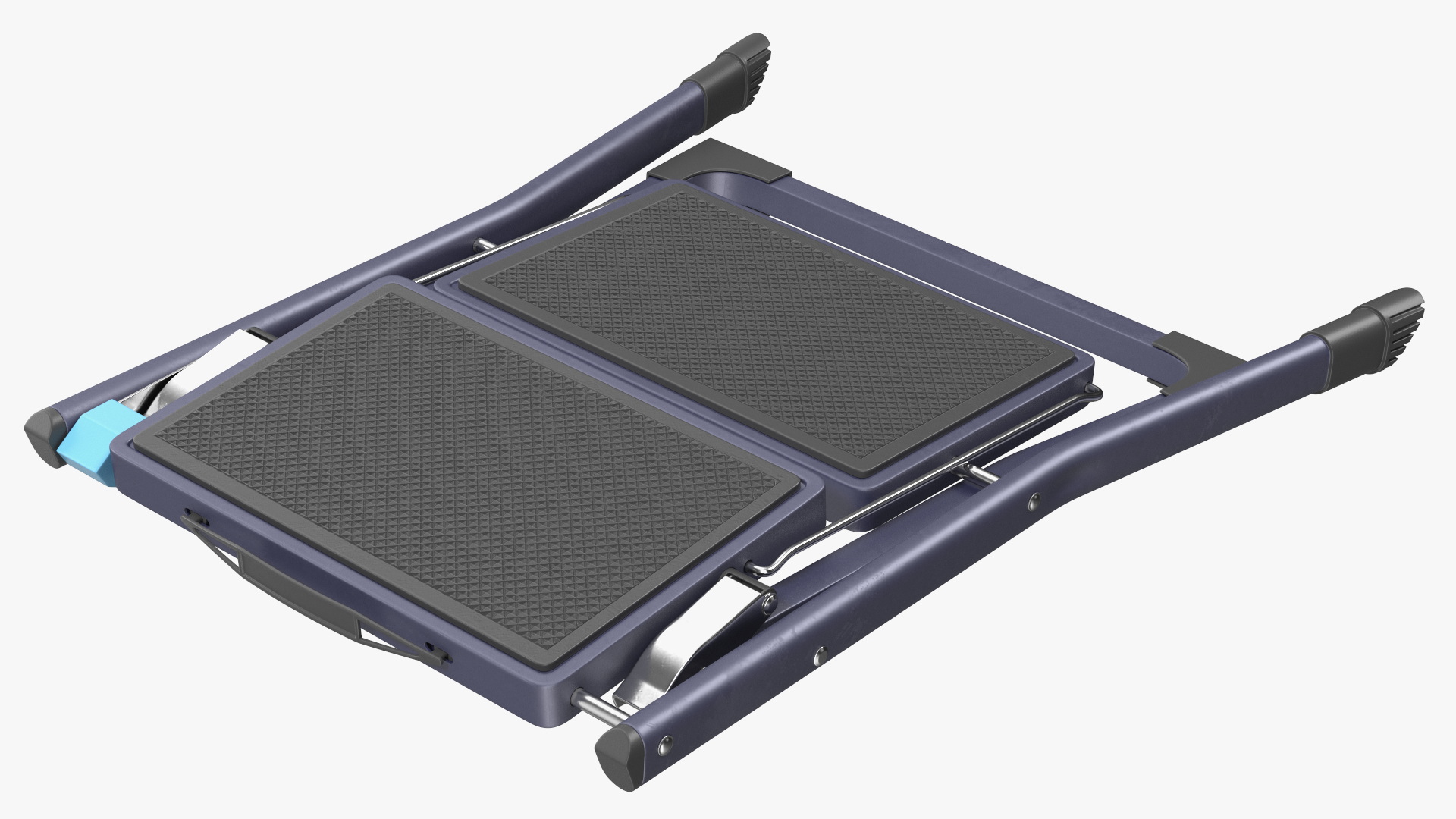 3D Blue Metallic Step Stool Rigged