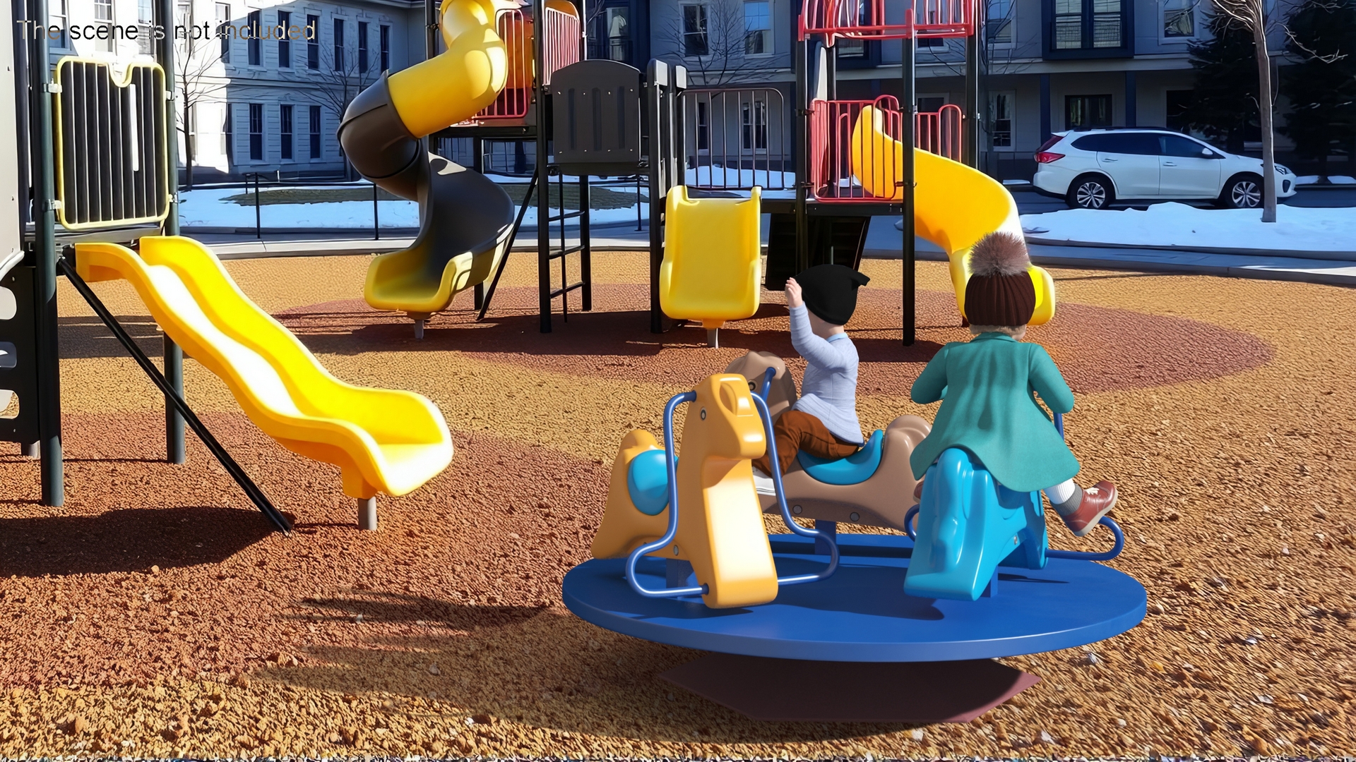 Little Children on Carousel 3D