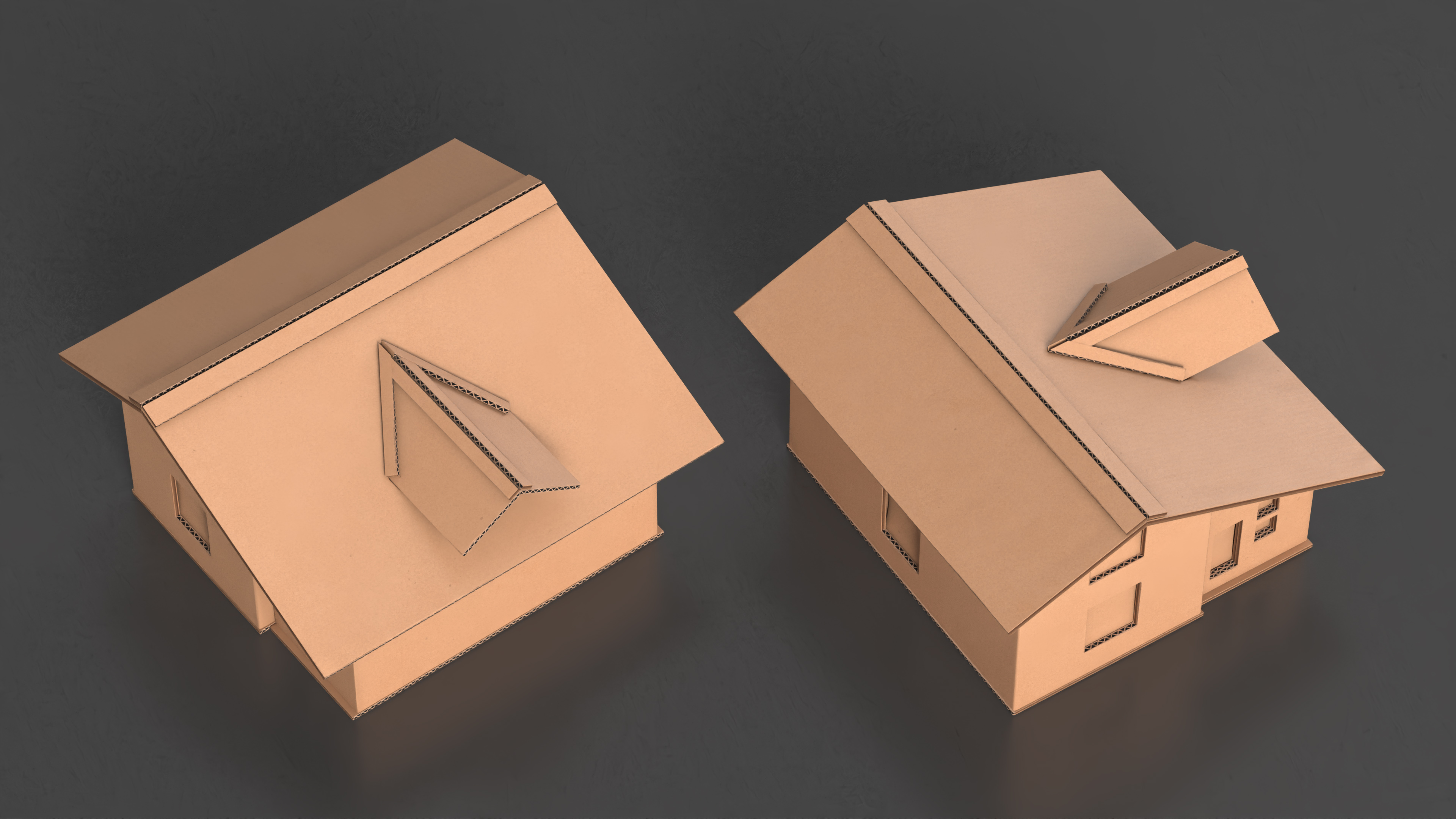 3D Cardboard House Replica model