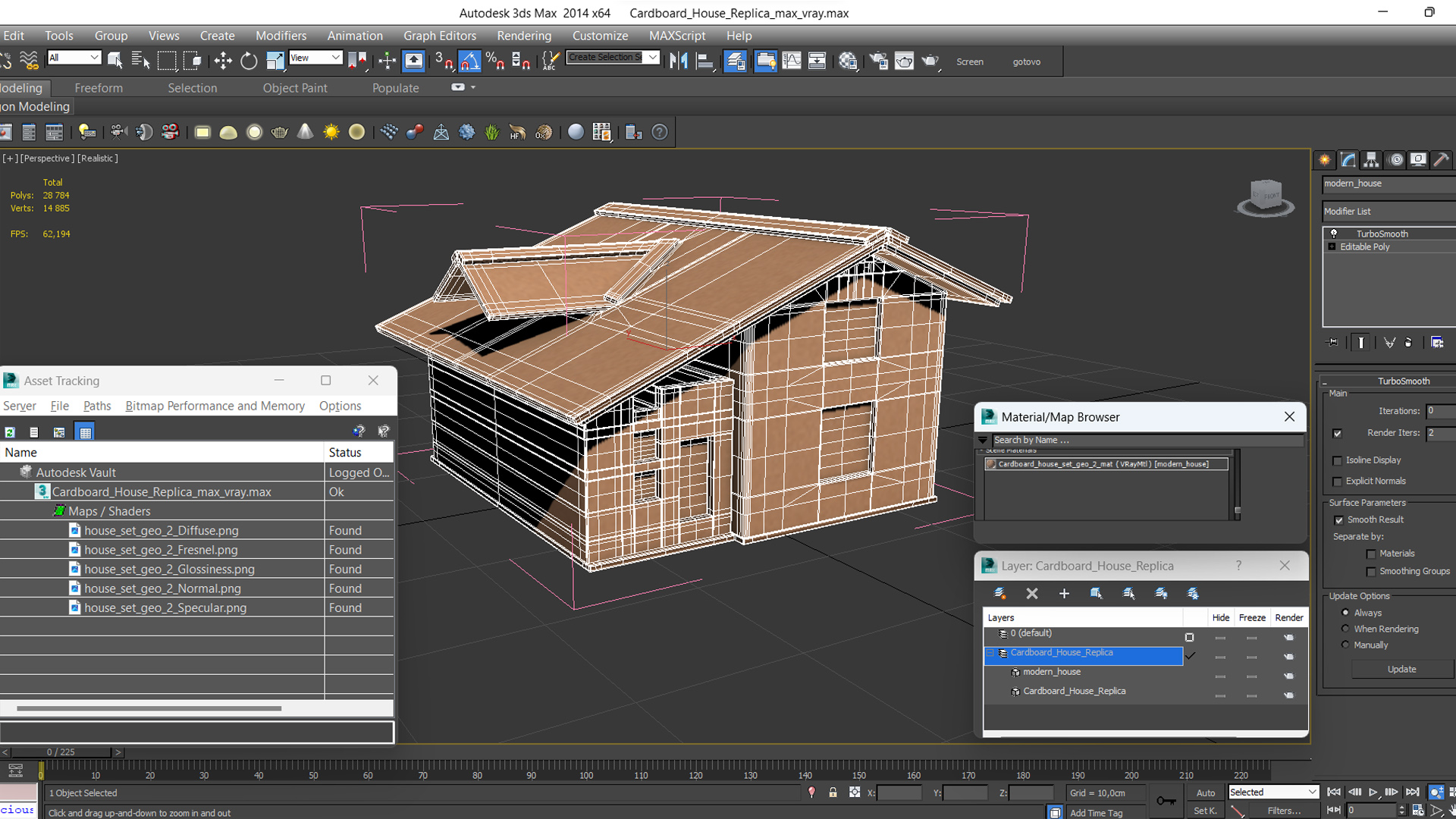 3D Cardboard House Replica model