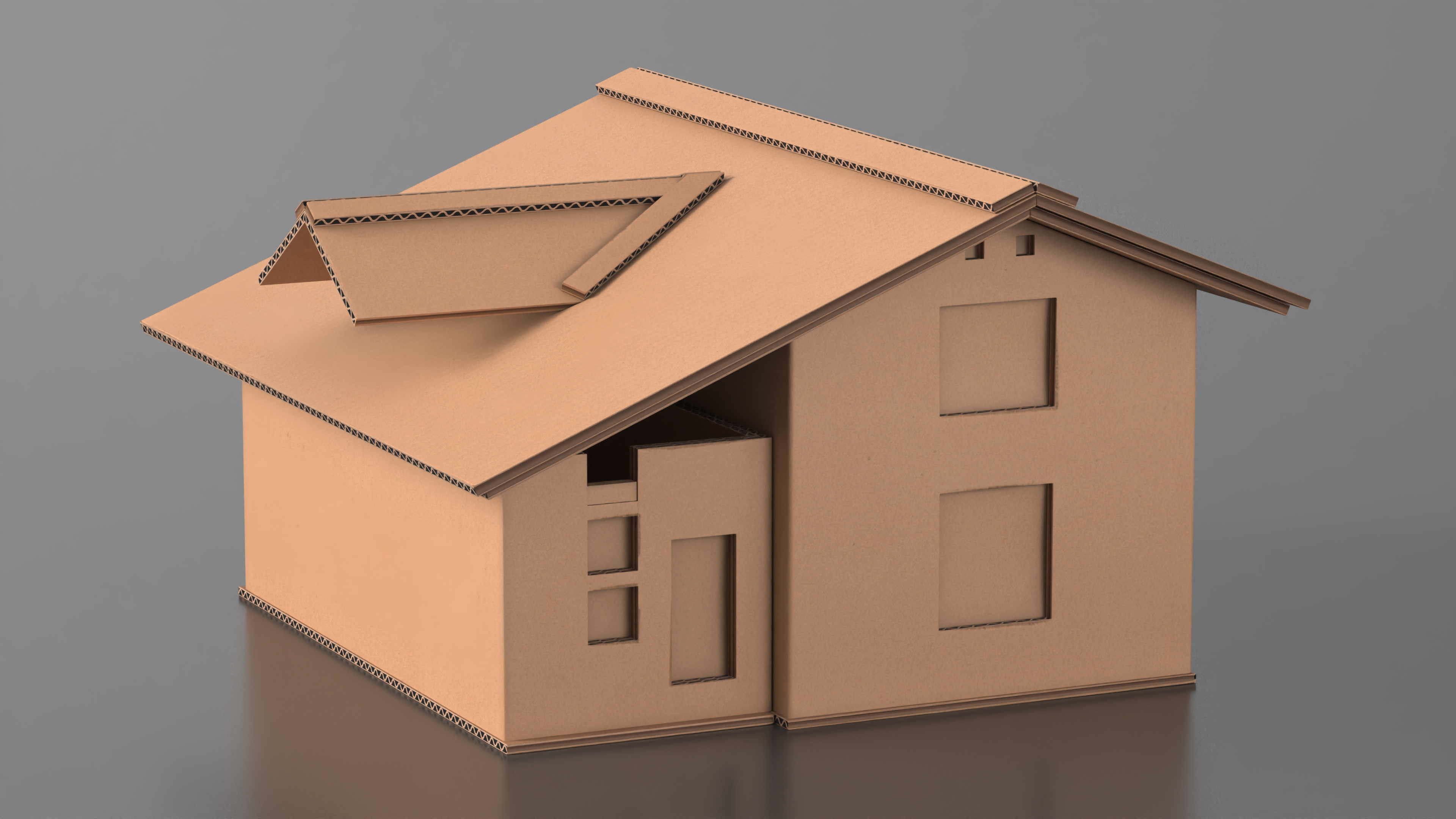 3D Cardboard House Replica model