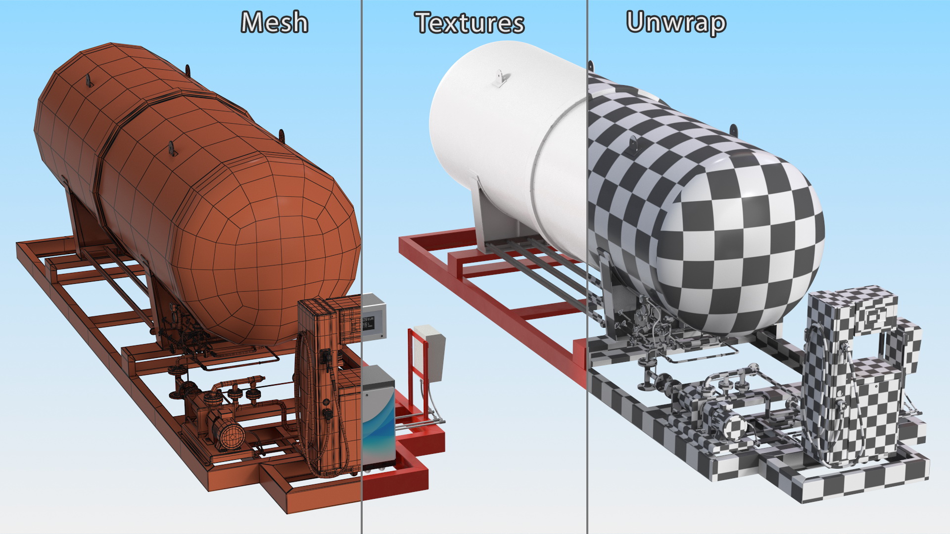 3D LNG Mobile Refueling Station model