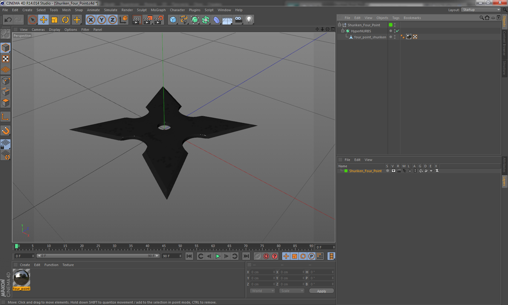 Shuriken Four Point 3D model