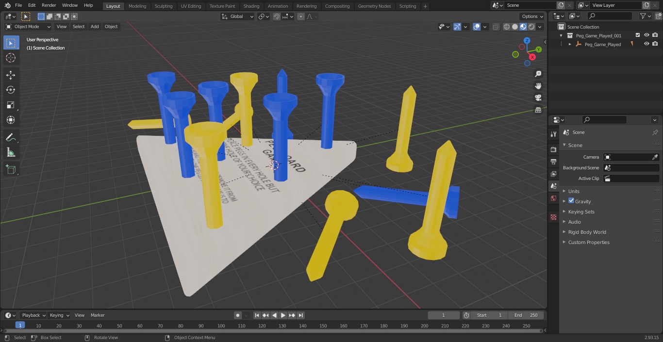 3D model Peg Game Played