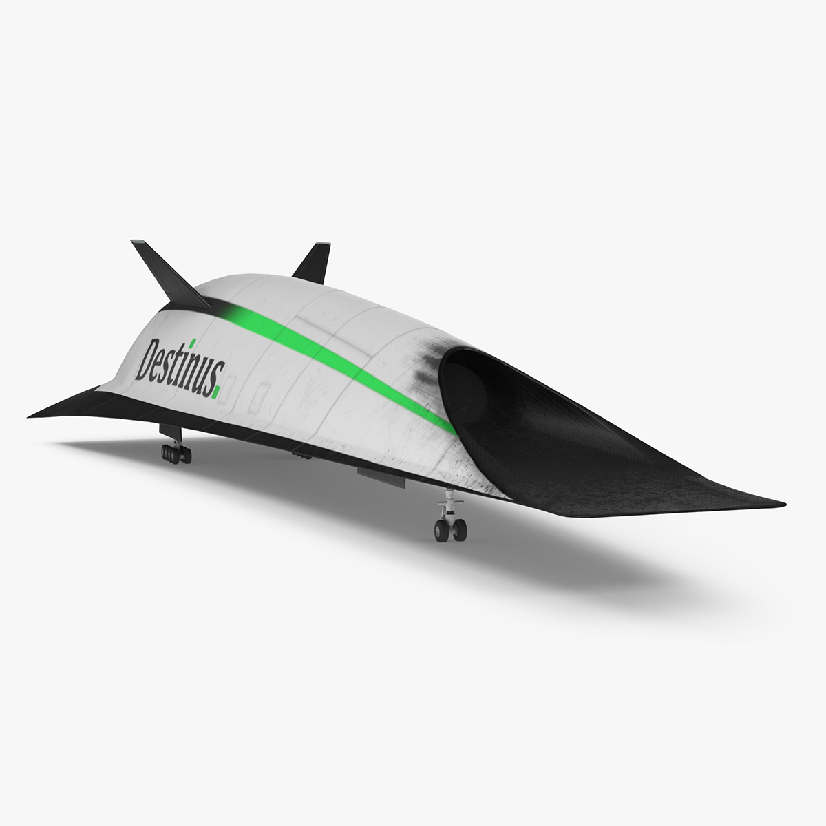 Hypersonic Plane Destinus S Used Rigged 3D model