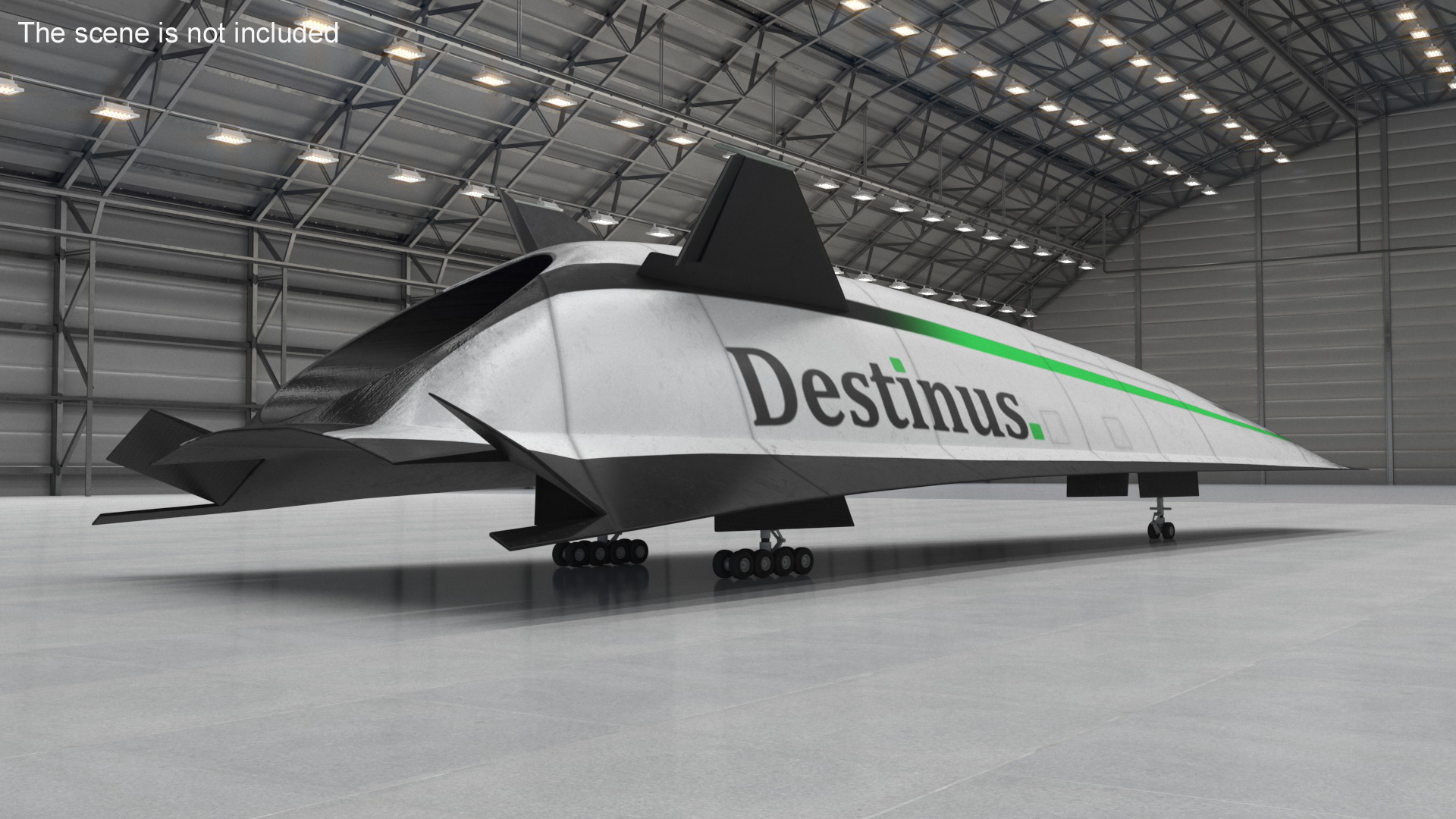 Hypersonic Plane Destinus S Used Rigged 3D model