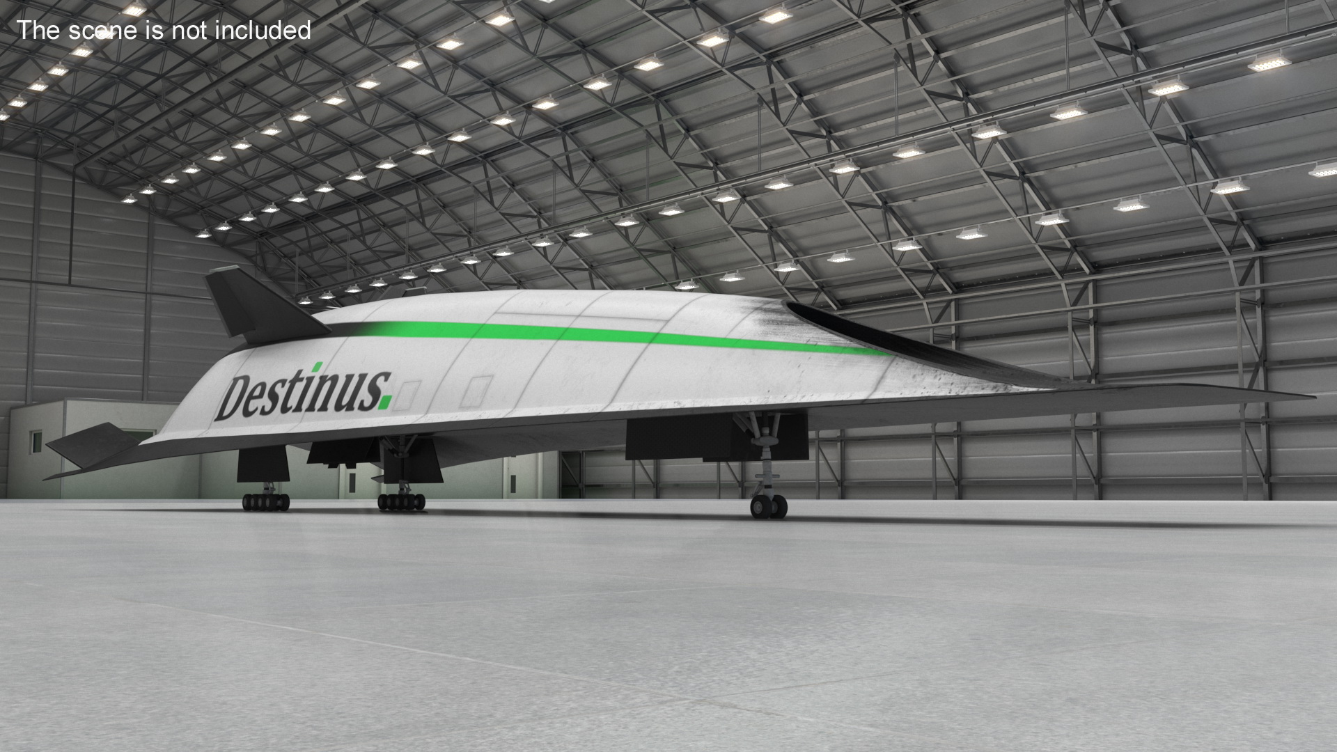 Hypersonic Plane Destinus S Used Rigged 3D model
