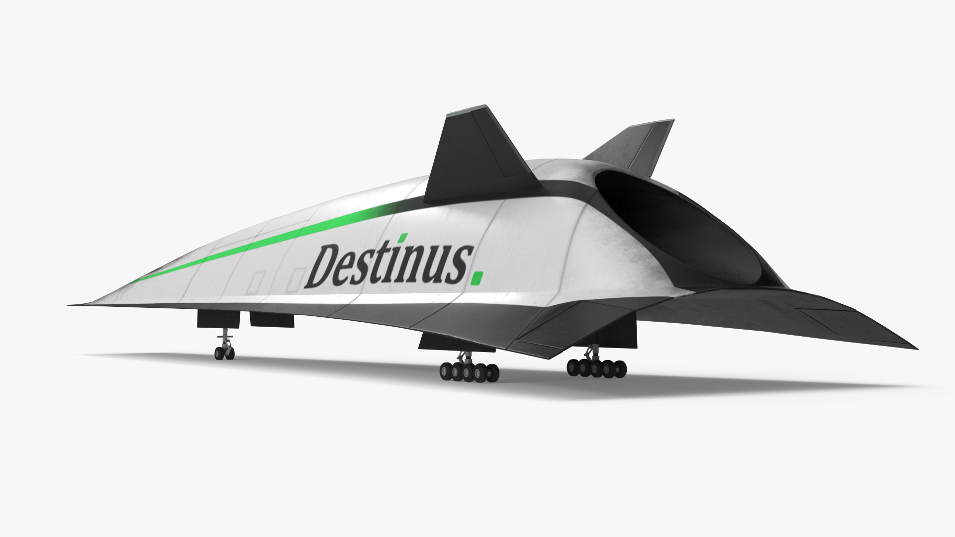 Hypersonic Plane Destinus S Used Rigged 3D model
