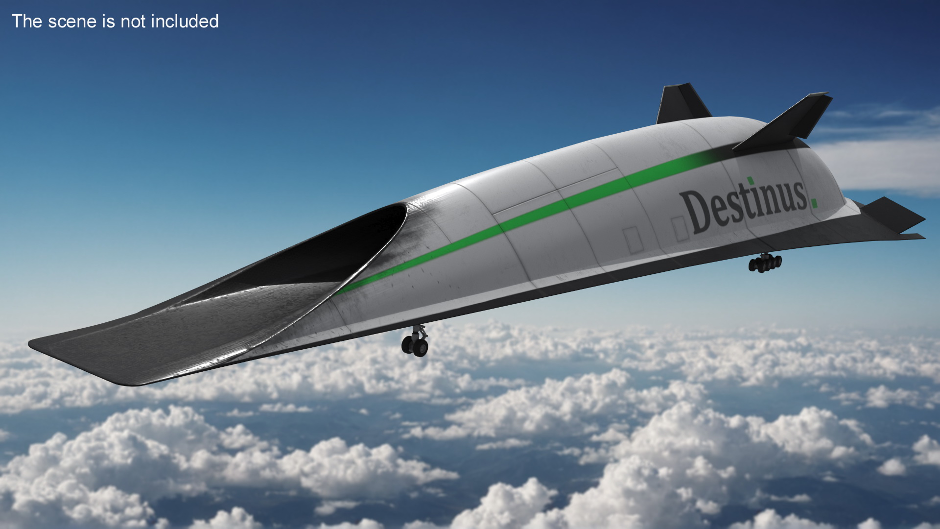 Hypersonic Plane Destinus S Used Rigged 3D model