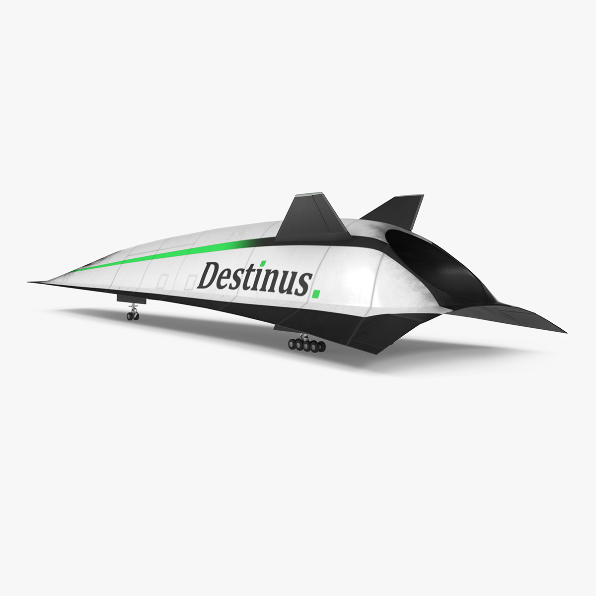Hypersonic Plane Destinus S Used Rigged 3D model