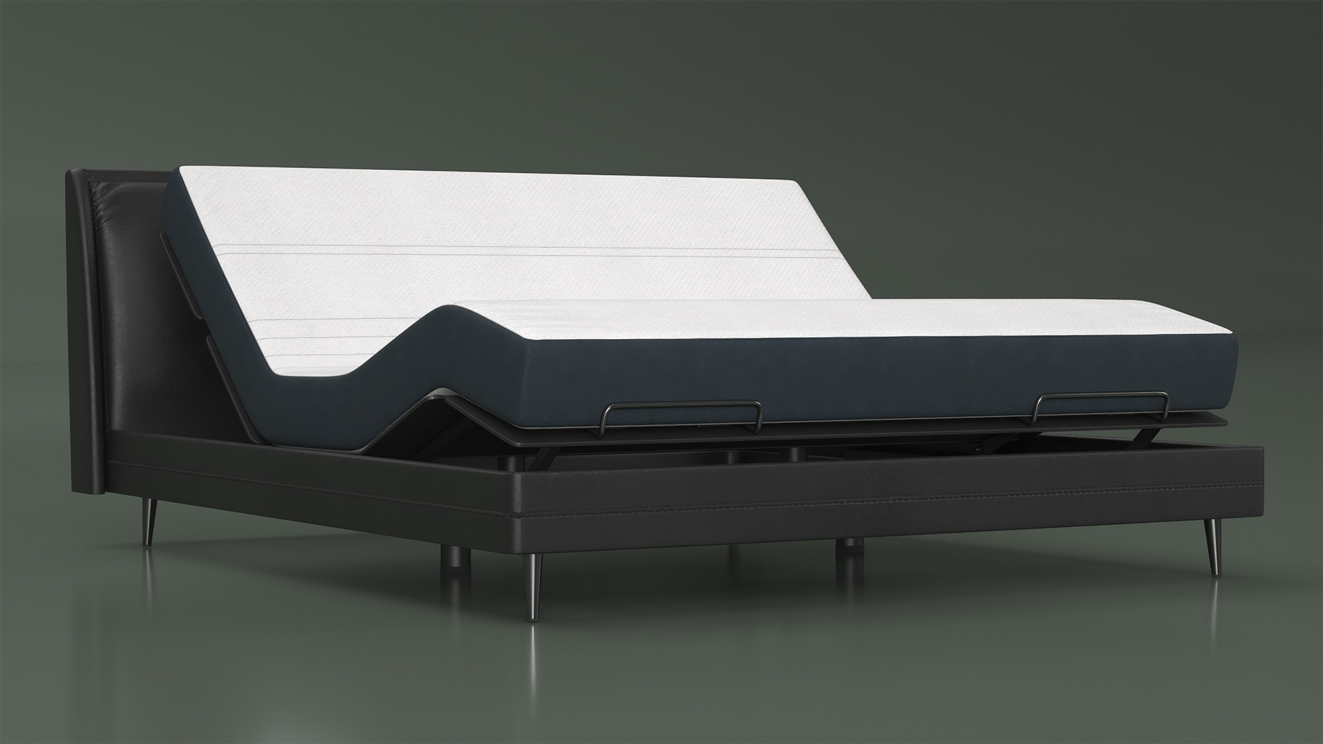 3D Smart Bed Black Curved Mattress