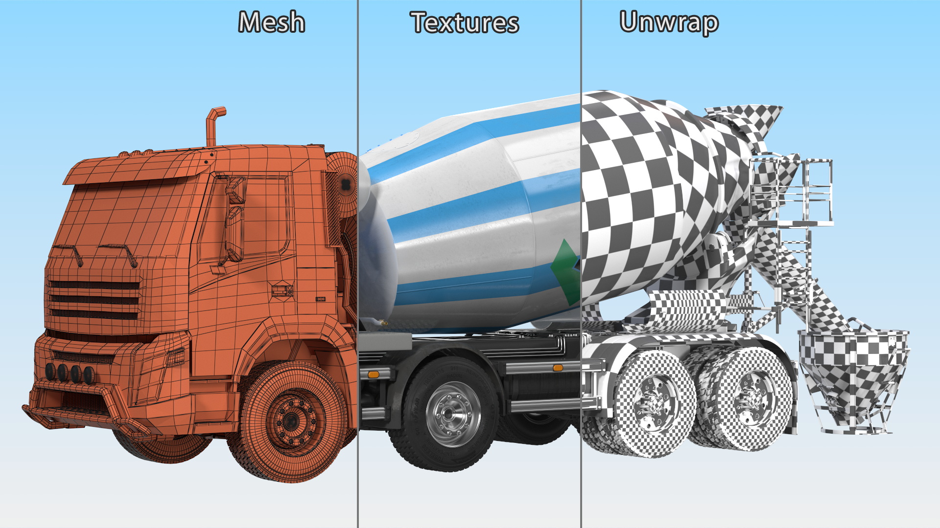 3D model Cement Mixer Truck Lafarge Livery with Concrete Bucket by Boscaro