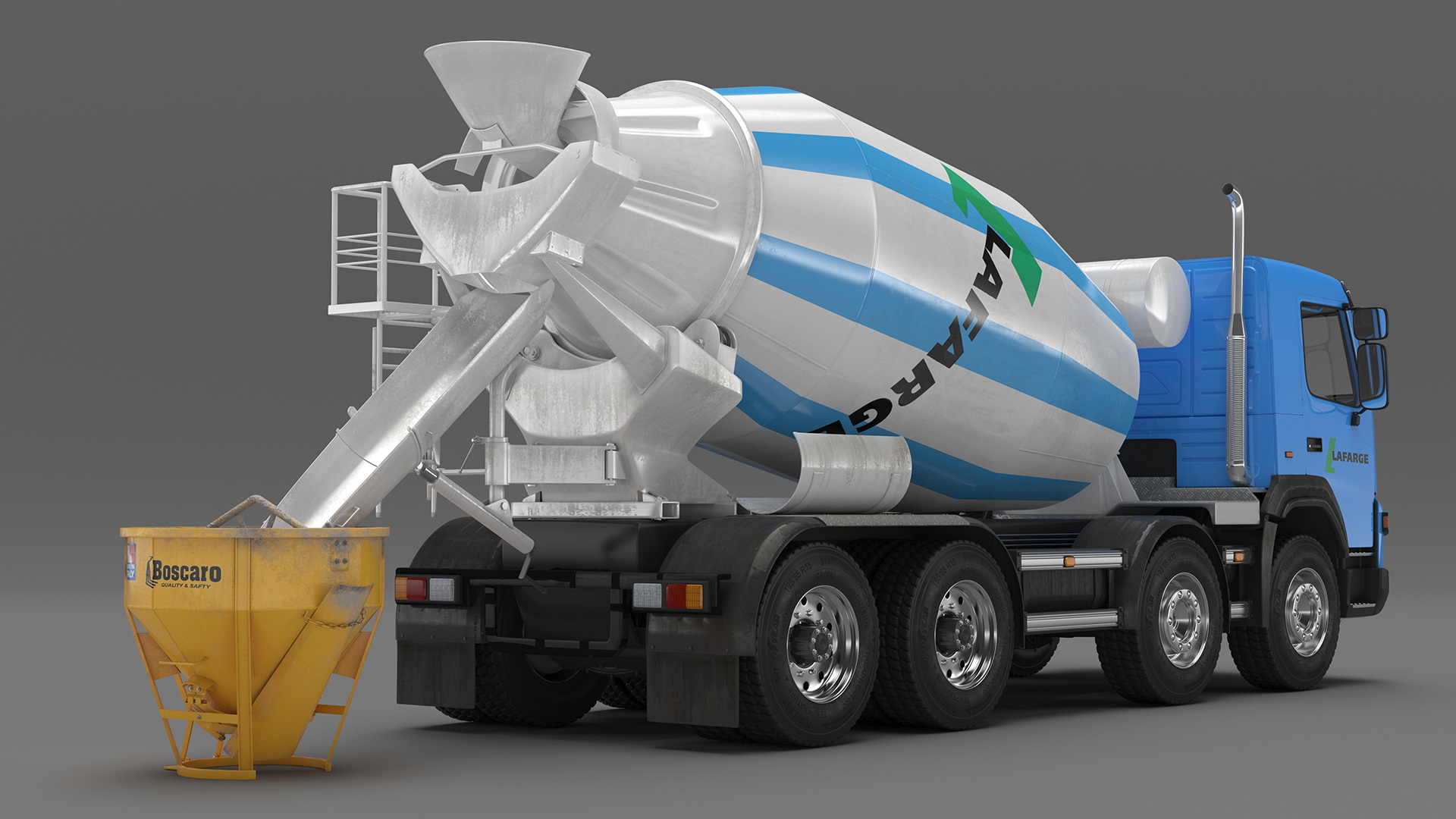 3D model Cement Mixer Truck Lafarge Livery with Concrete Bucket by Boscaro