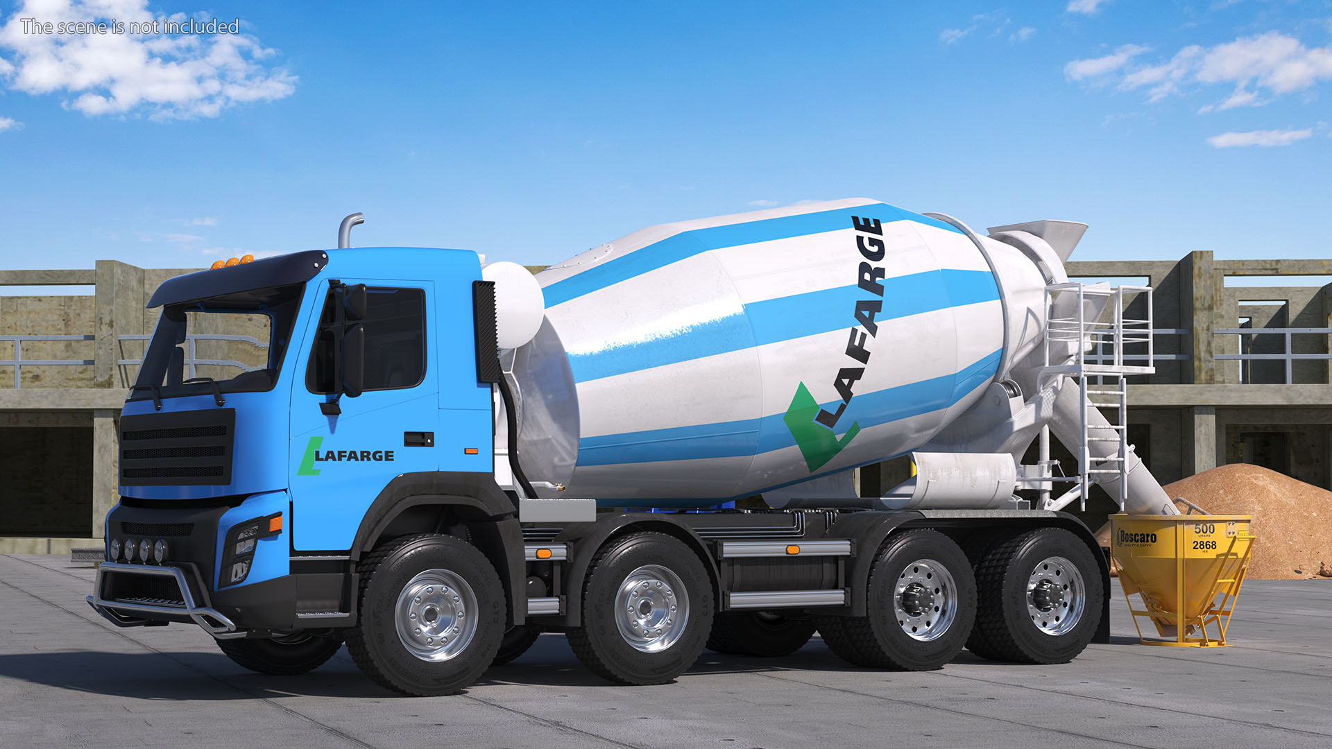 3D model Cement Mixer Truck Lafarge Livery with Concrete Bucket by Boscaro