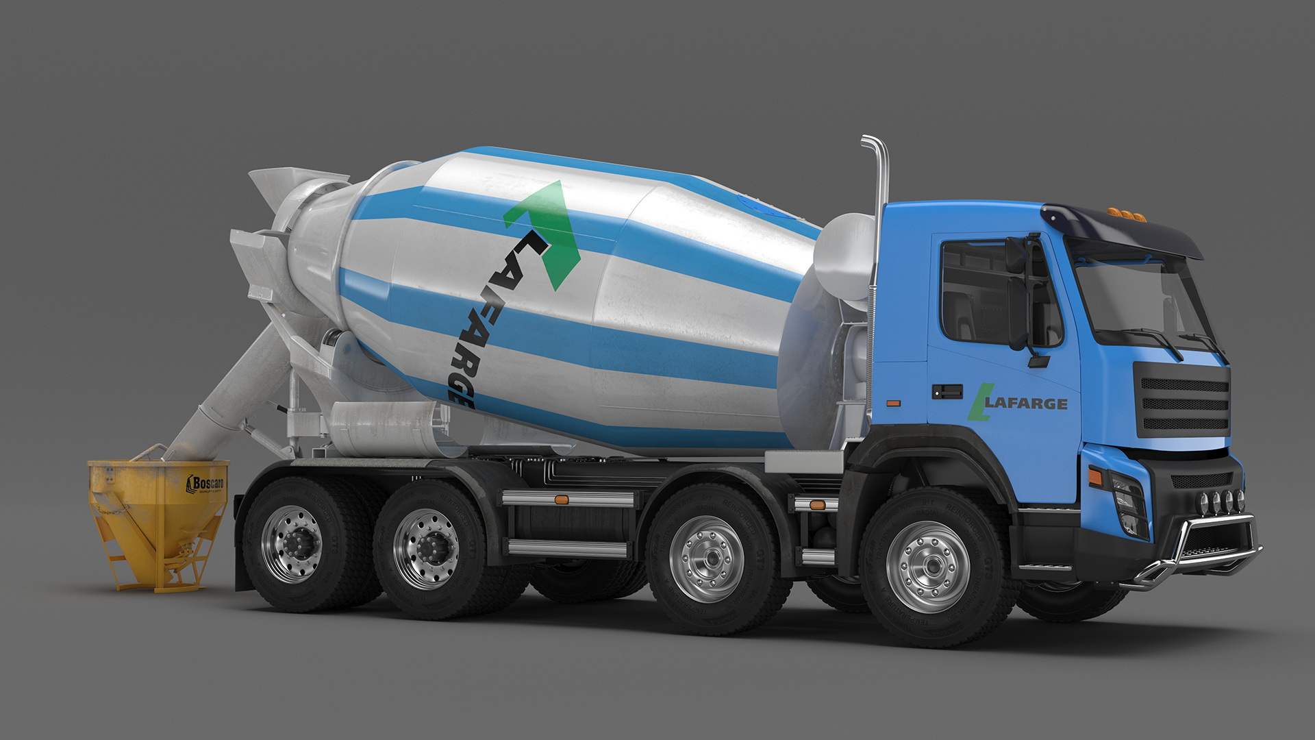 3D model Cement Mixer Truck Lafarge Livery with Concrete Bucket by Boscaro