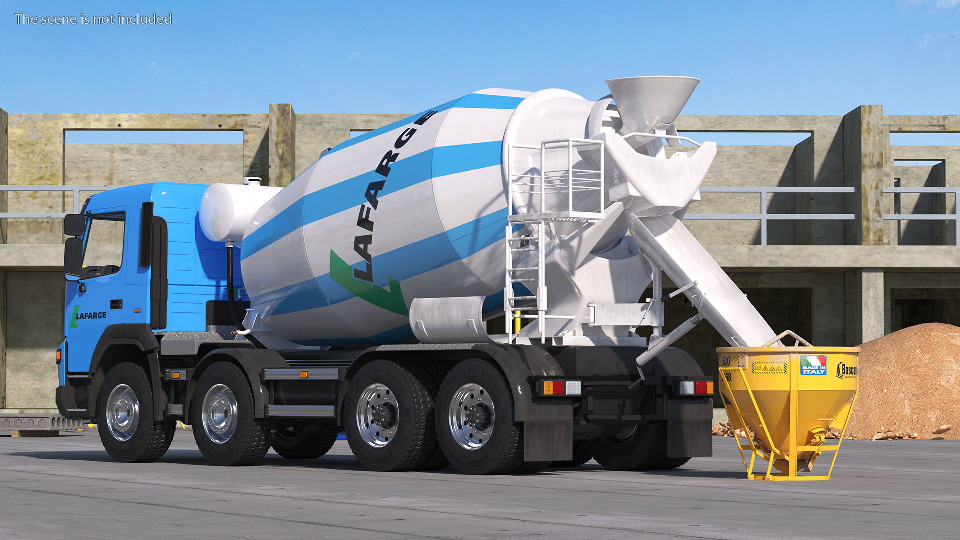 3D model Cement Mixer Truck Lafarge Livery with Concrete Bucket by Boscaro