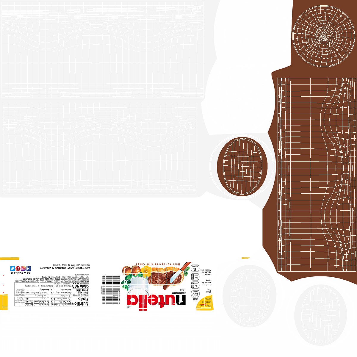 Nutella Chocolate Hazelnut Spread 13 oz 3D model