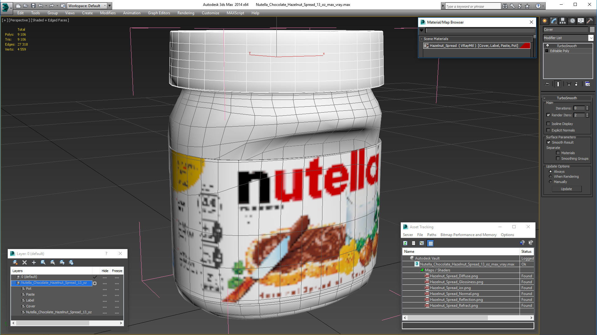 Nutella Chocolate Hazelnut Spread 13 oz 3D model
