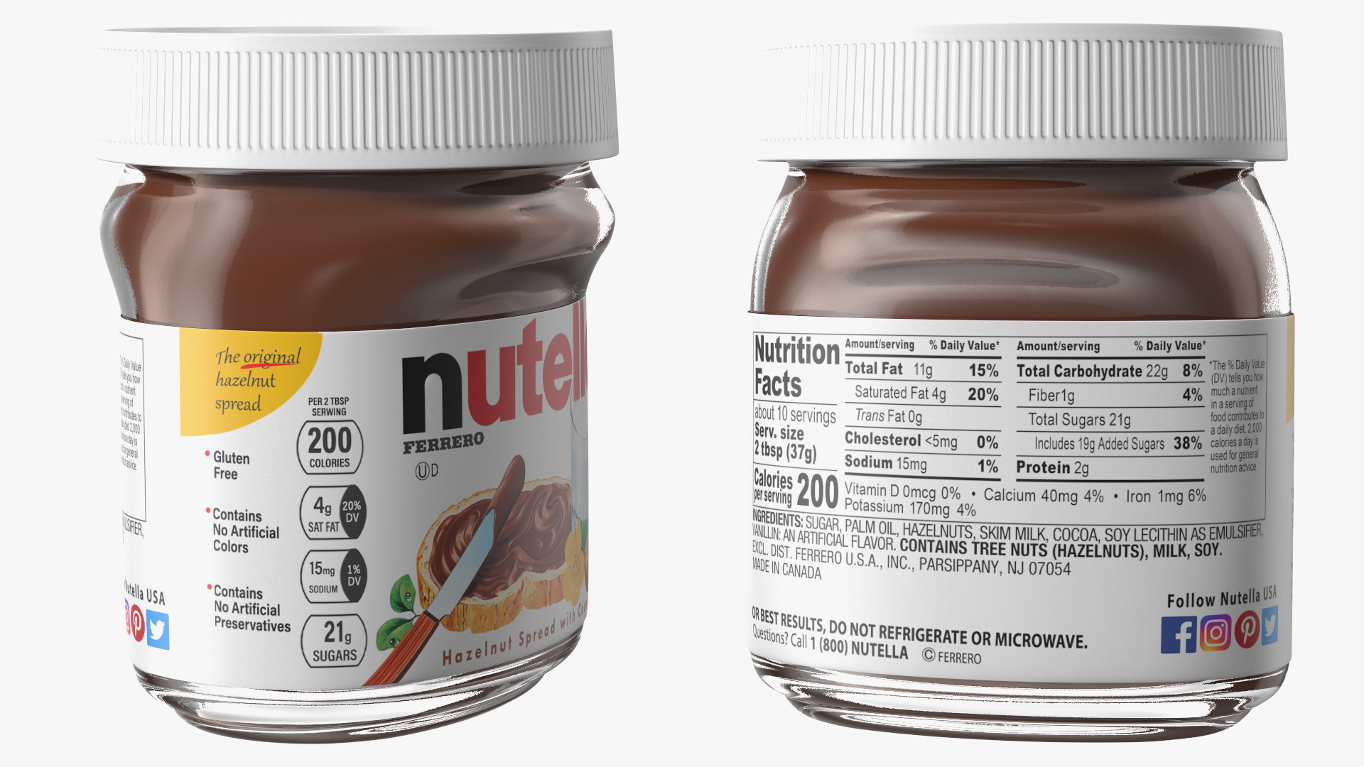 Nutella Chocolate Hazelnut Spread 13 oz 3D model