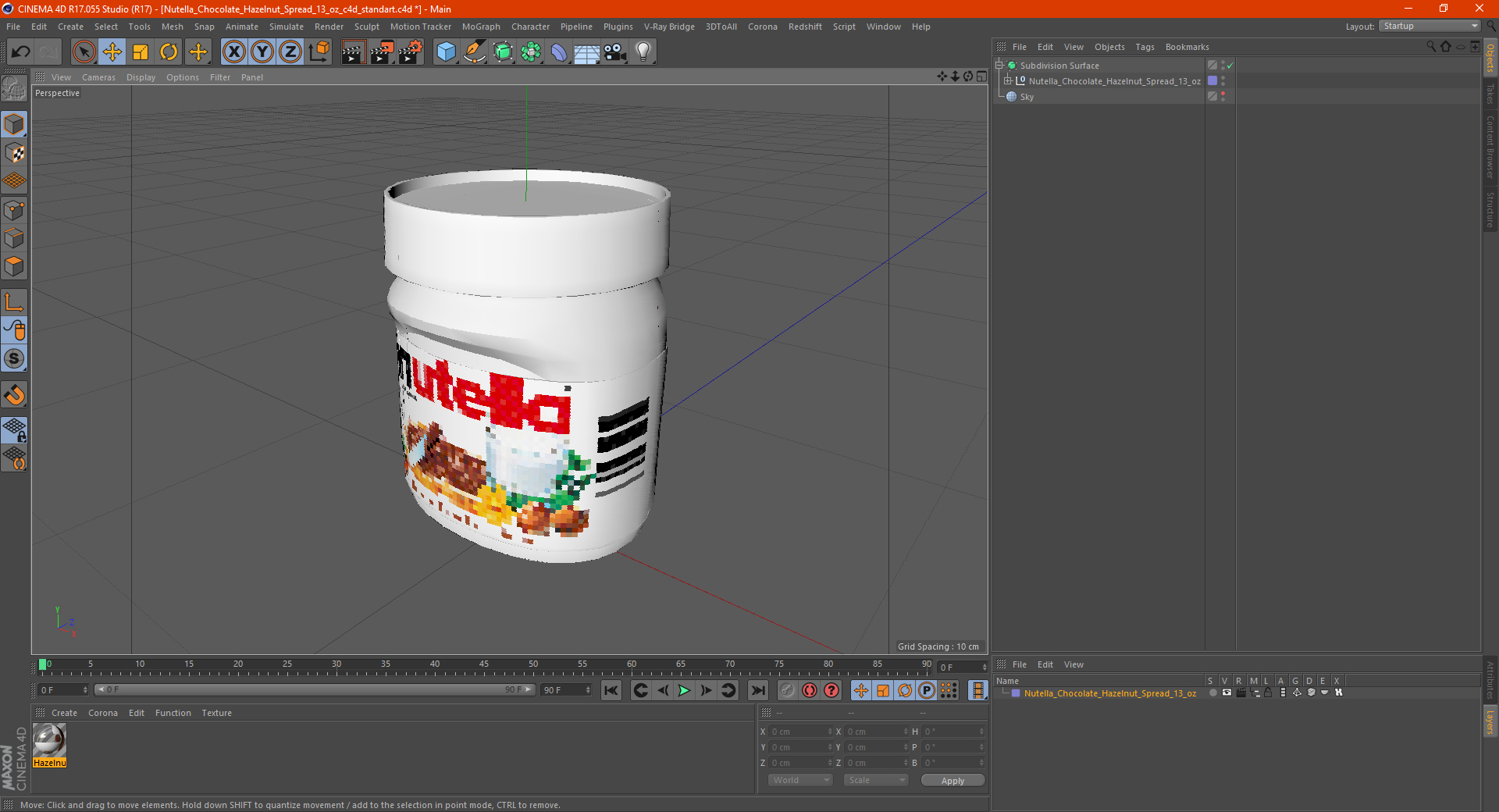 Nutella Chocolate Hazelnut Spread 13 oz 3D model