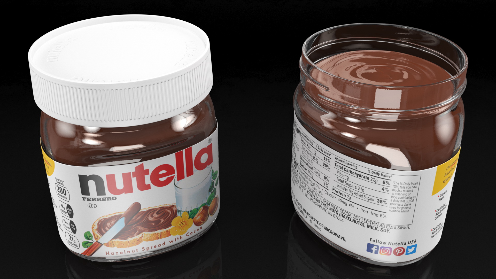 Nutella Chocolate Hazelnut Spread 13 oz 3D model
