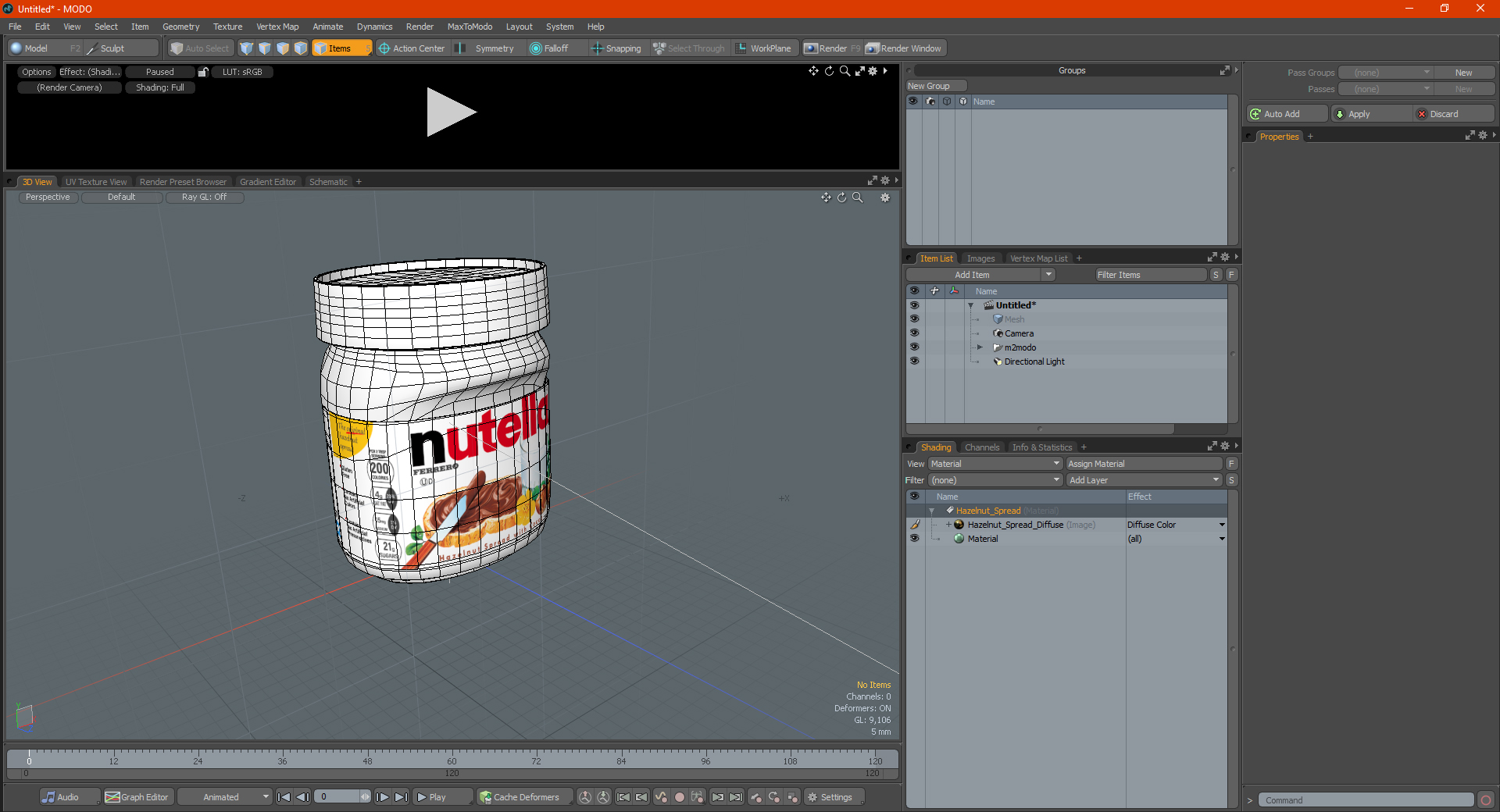 Nutella Chocolate Hazelnut Spread 13 oz 3D model