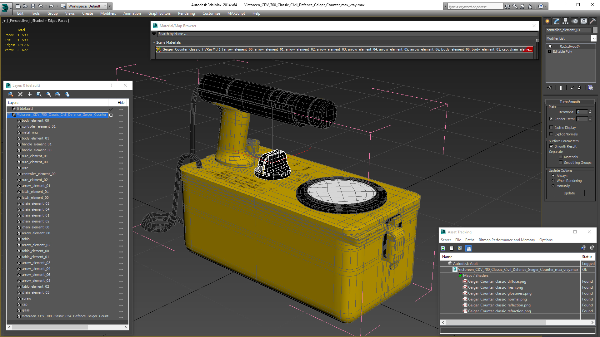 Victoreen CDV 700 Classic Civil Defence Geiger Counter 3D model