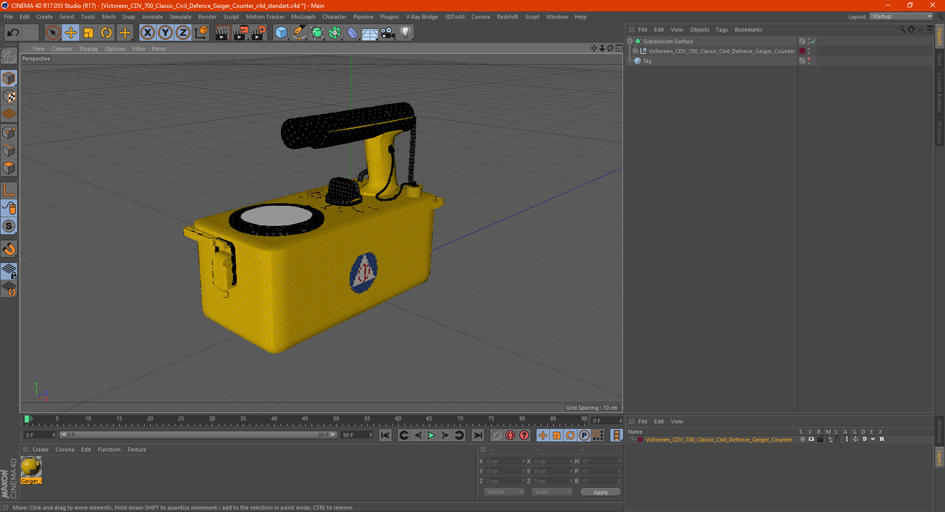 Victoreen CDV 700 Classic Civil Defence Geiger Counter 3D model