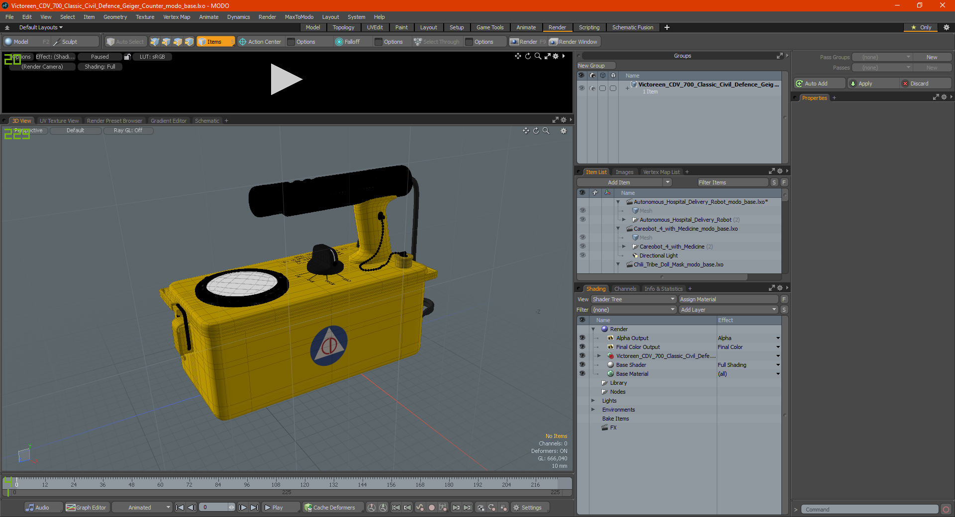 Victoreen CDV 700 Classic Civil Defence Geiger Counter 3D model
