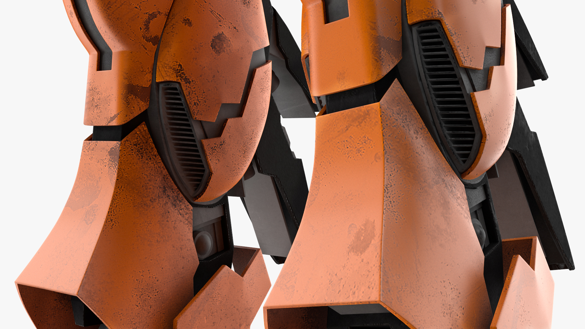 3D Yellow Combat Sci-Fi Robot