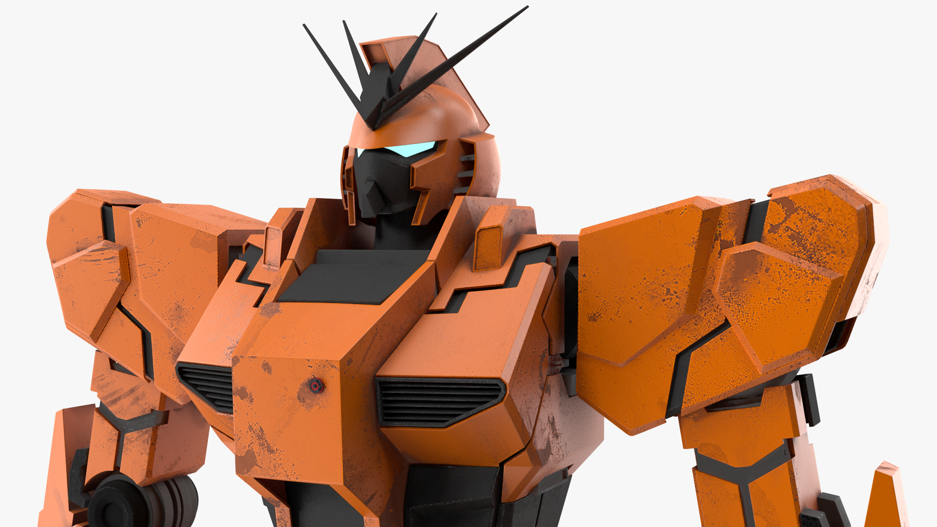 3D Yellow Combat Sci-Fi Robot