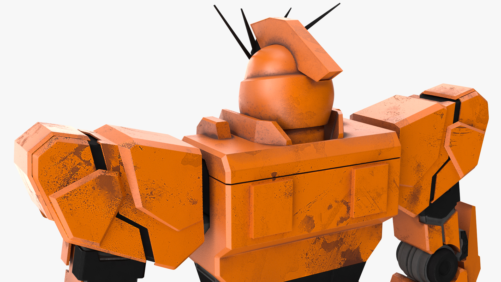 3D Yellow Combat Sci-Fi Robot