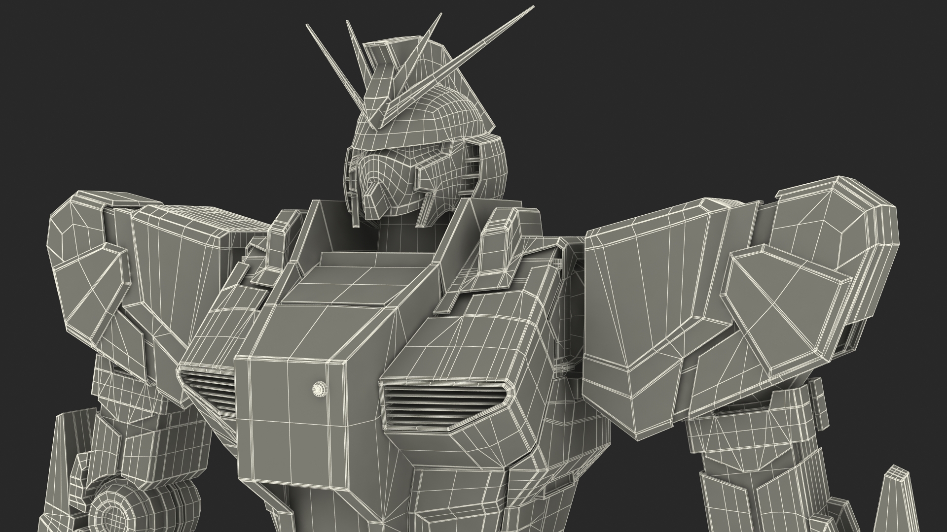3D Yellow Combat Sci-Fi Robot