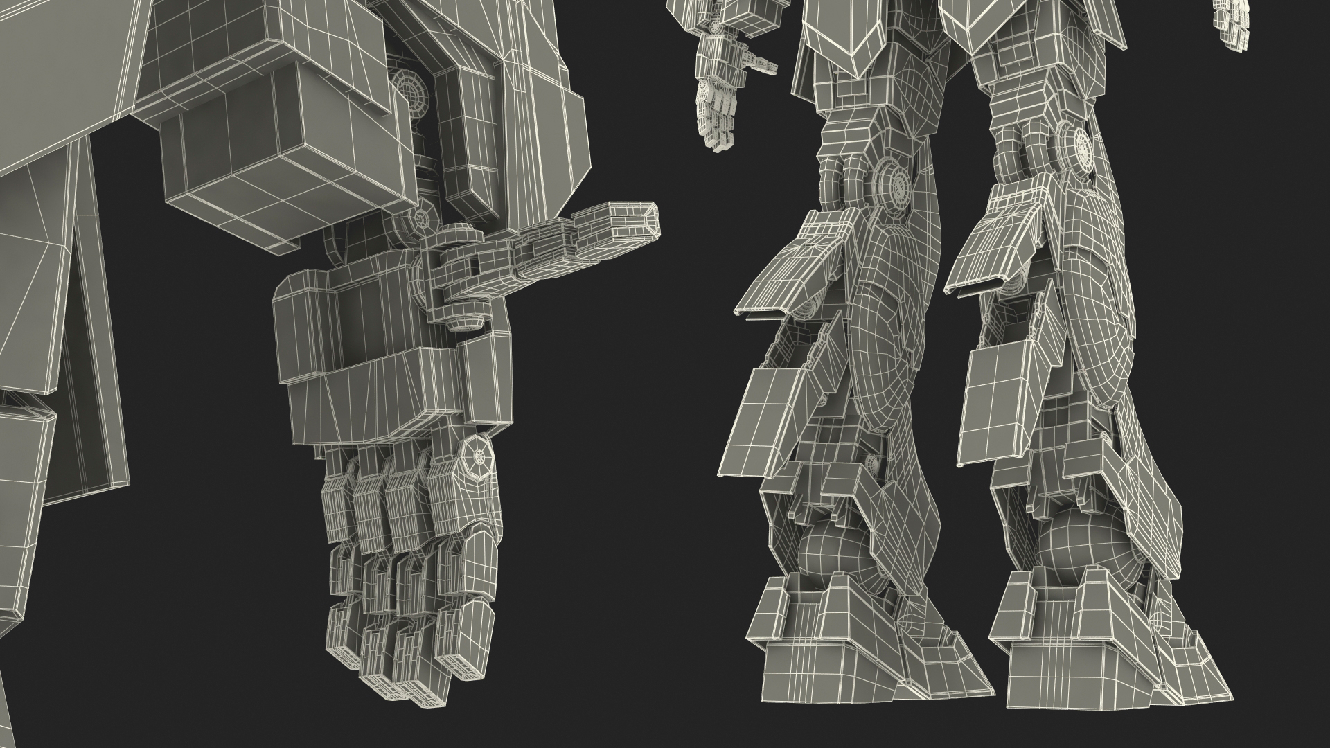 3D Yellow Combat Sci-Fi Robot
