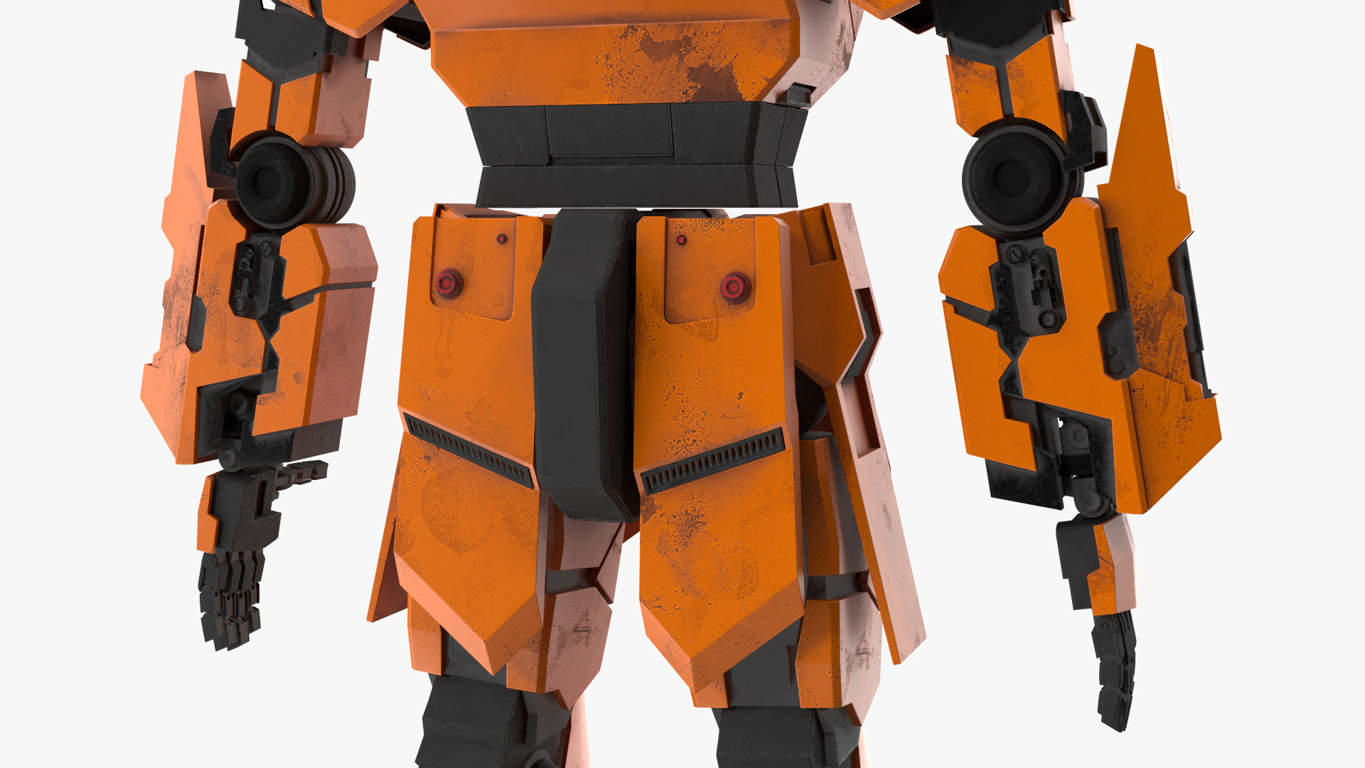 3D Yellow Combat Sci-Fi Robot