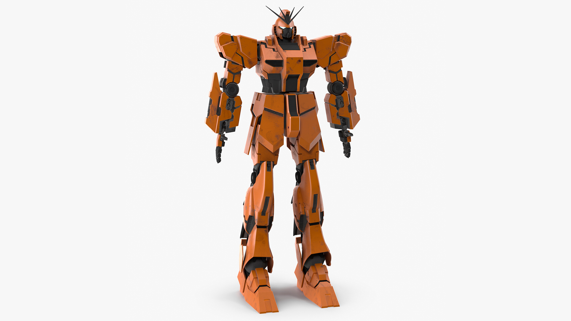 3D Yellow Combat Sci-Fi Robot