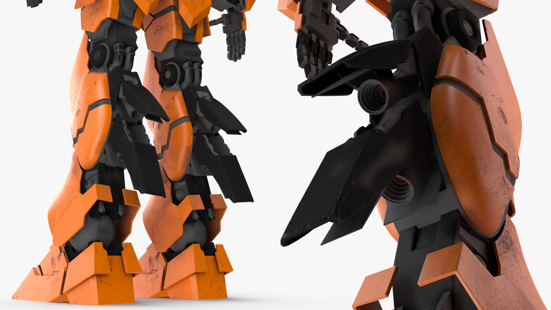 3D Yellow Combat Sci-Fi Robot