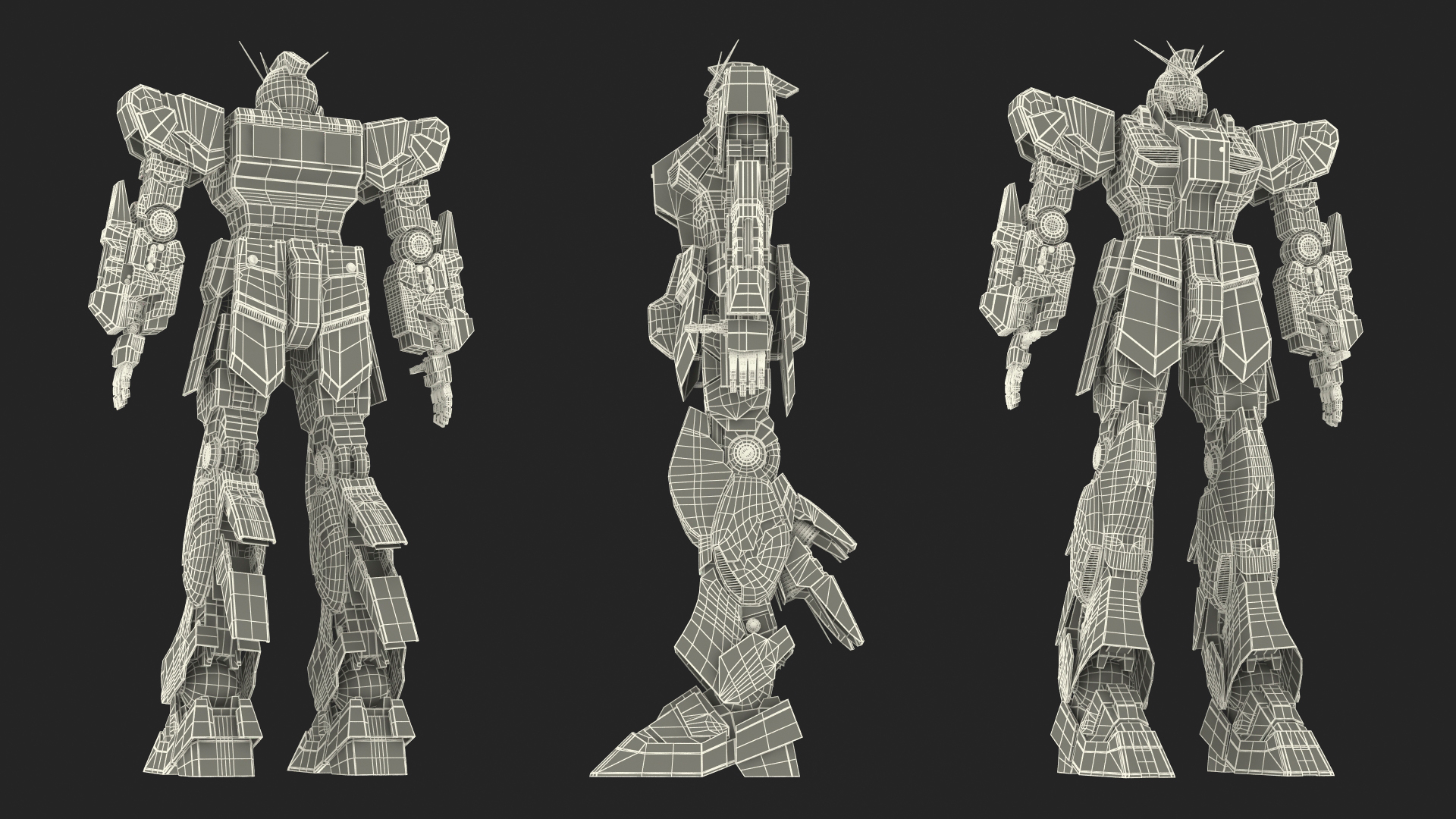 3D Yellow Combat Sci-Fi Robot