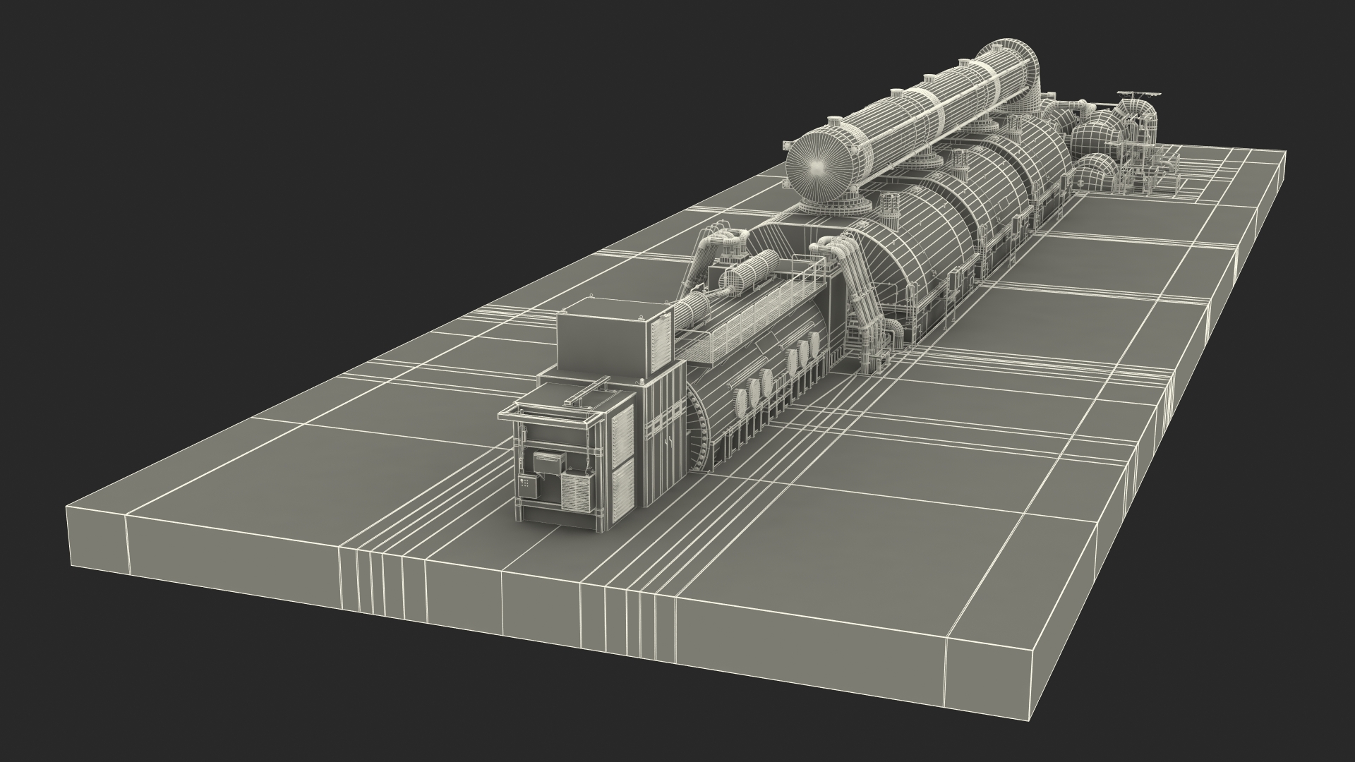 3D model Steam Driven Turbine Generator