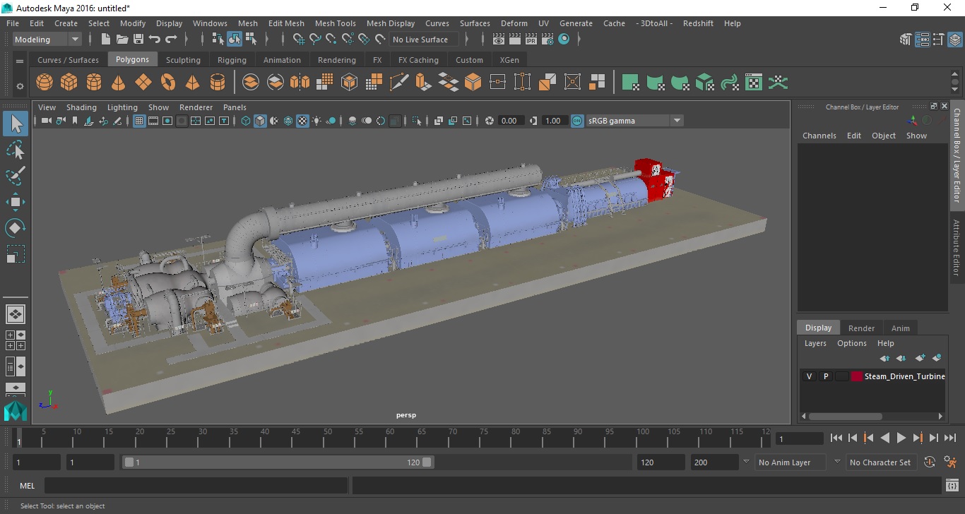 3D model Steam Driven Turbine Generator