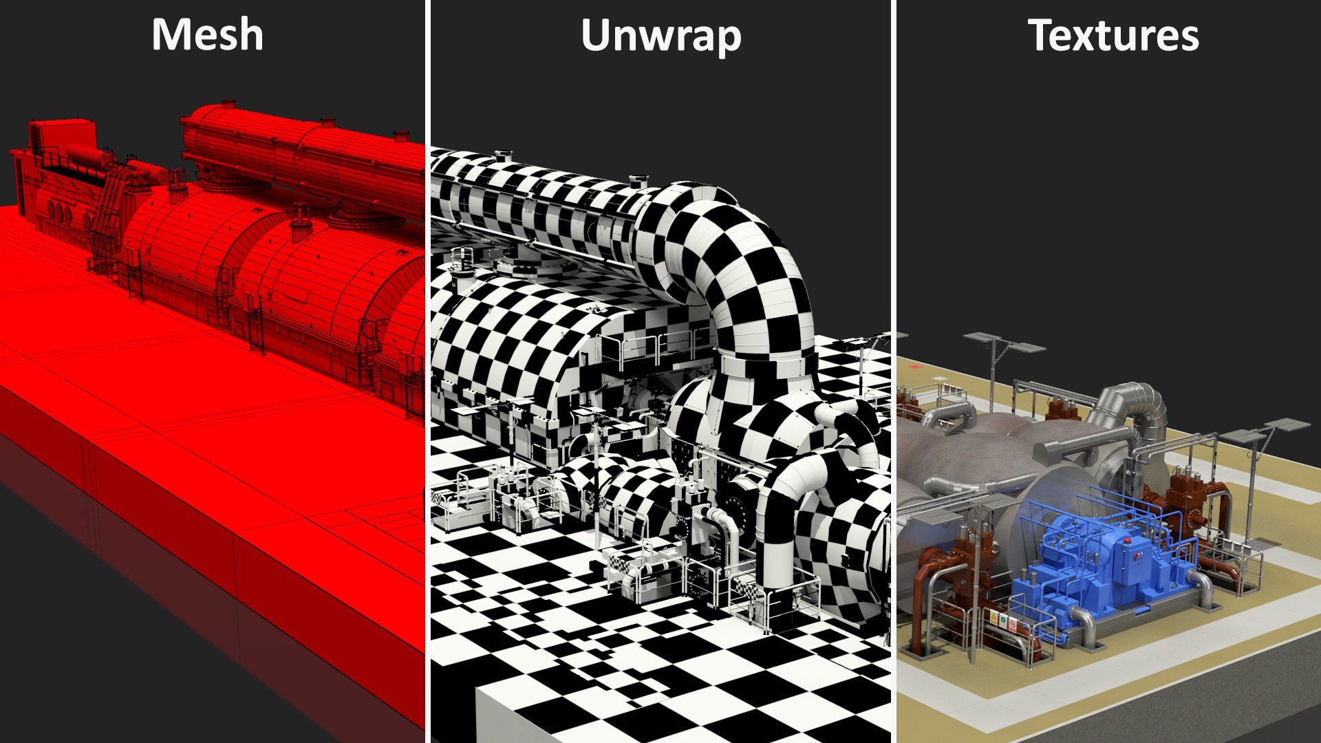 3D model Steam Driven Turbine Generator