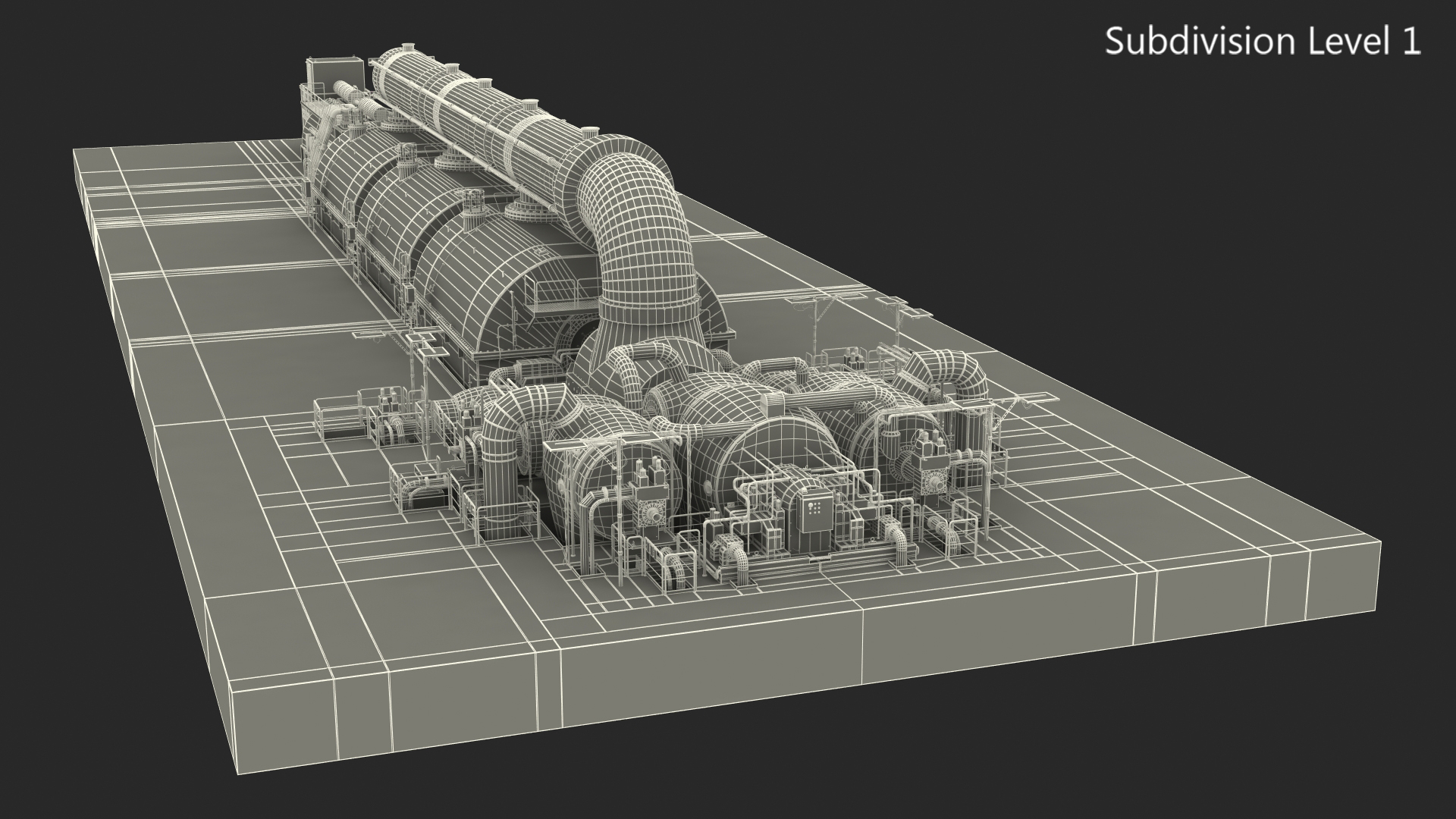 3D model Steam Driven Turbine Generator