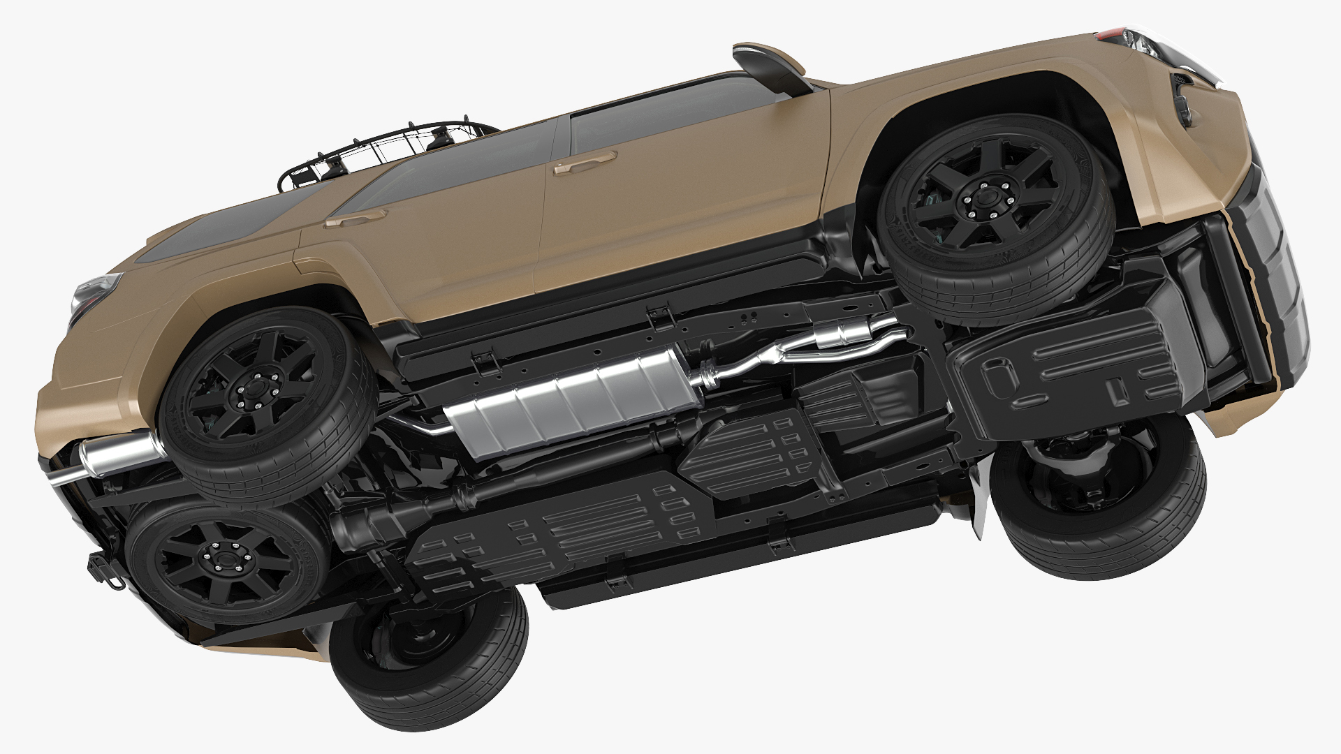 SUV 4x4 with Roof Basket 3D model