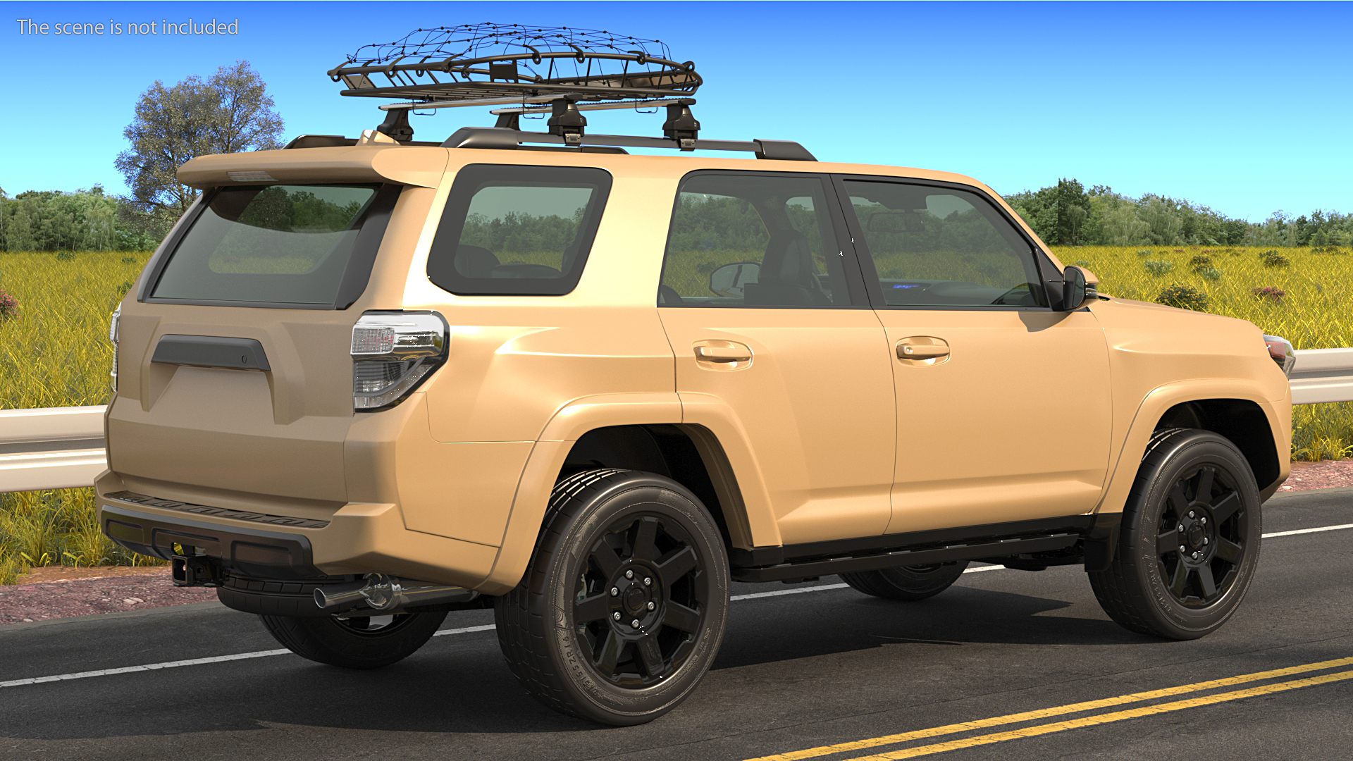 SUV 4x4 with Roof Basket 3D model