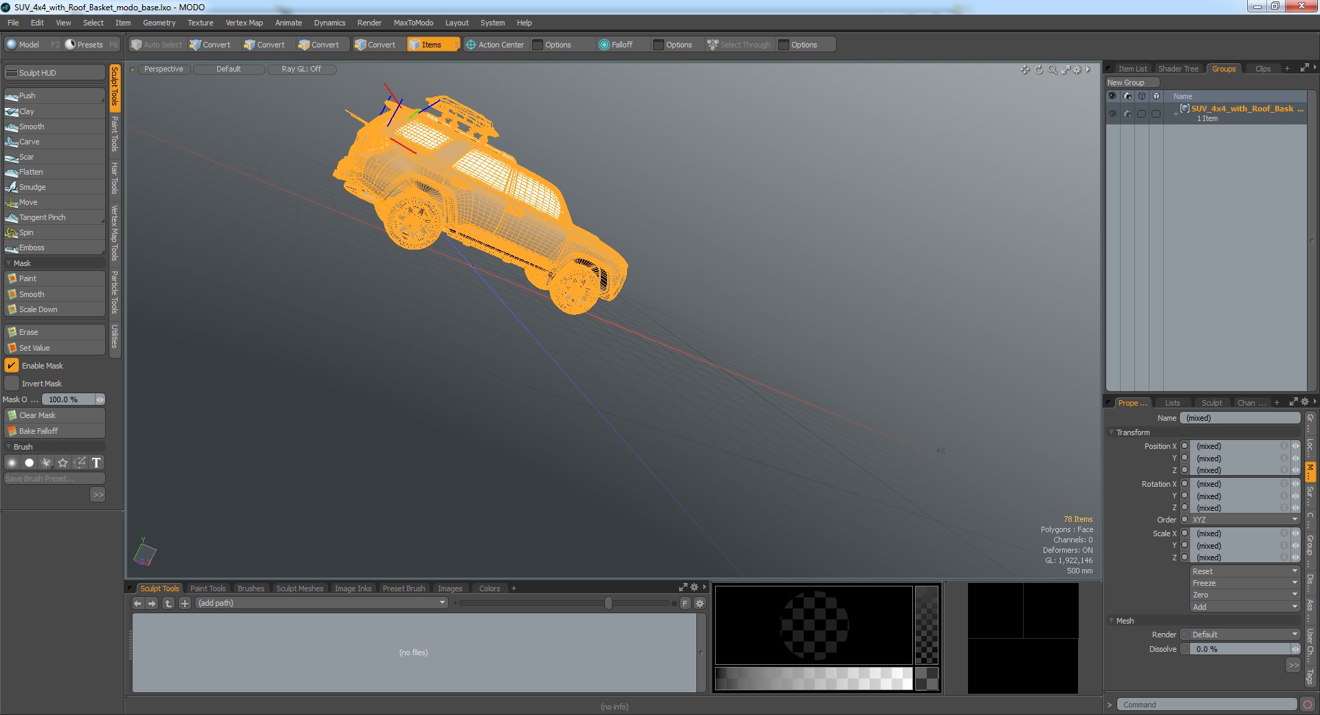 SUV 4x4 with Roof Basket 3D model