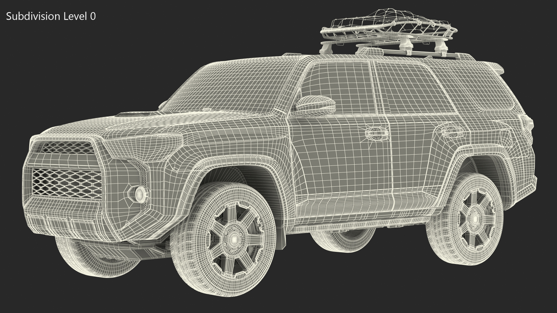 SUV 4x4 with Roof Basket 3D model