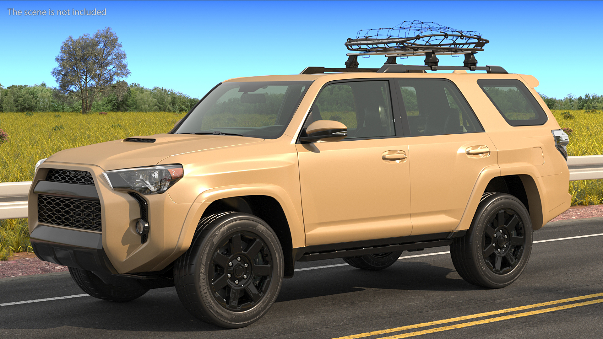 SUV 4x4 with Roof Basket 3D model