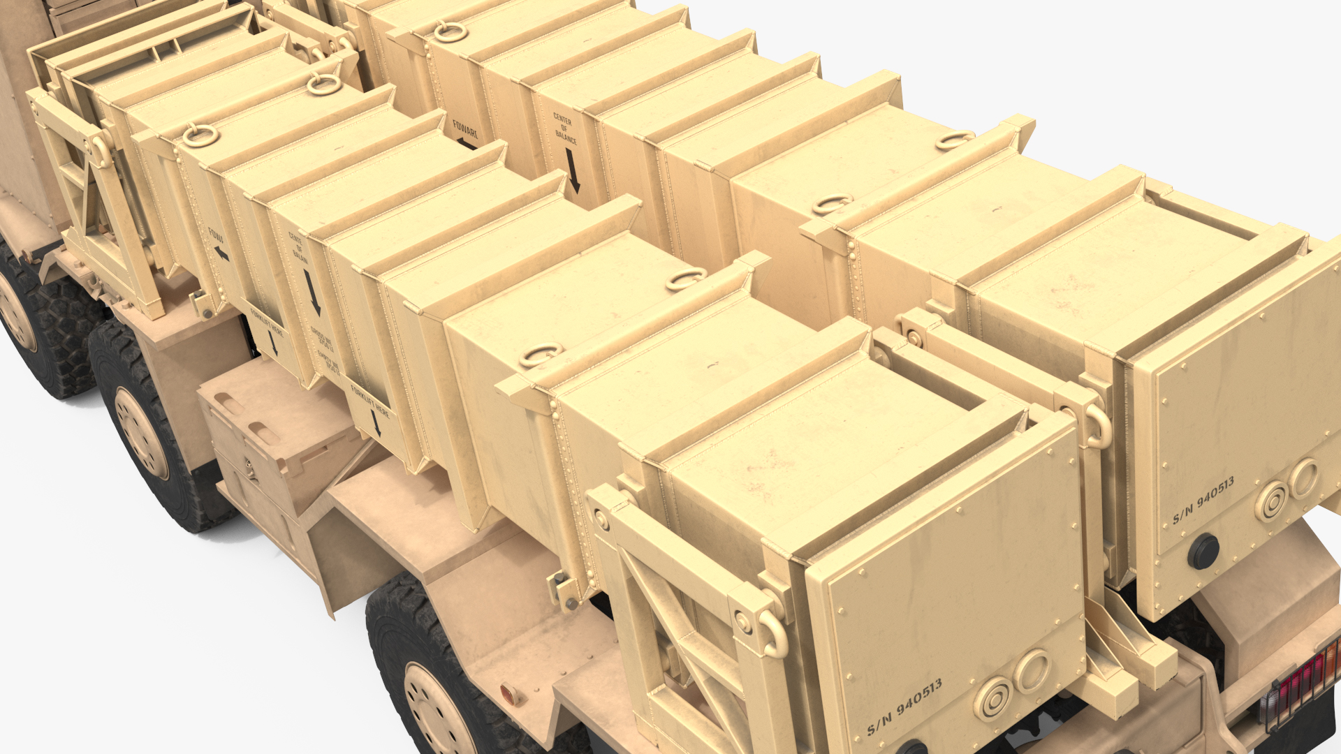 Military Flatbed Truck Loaded Missile Modules, view 8
